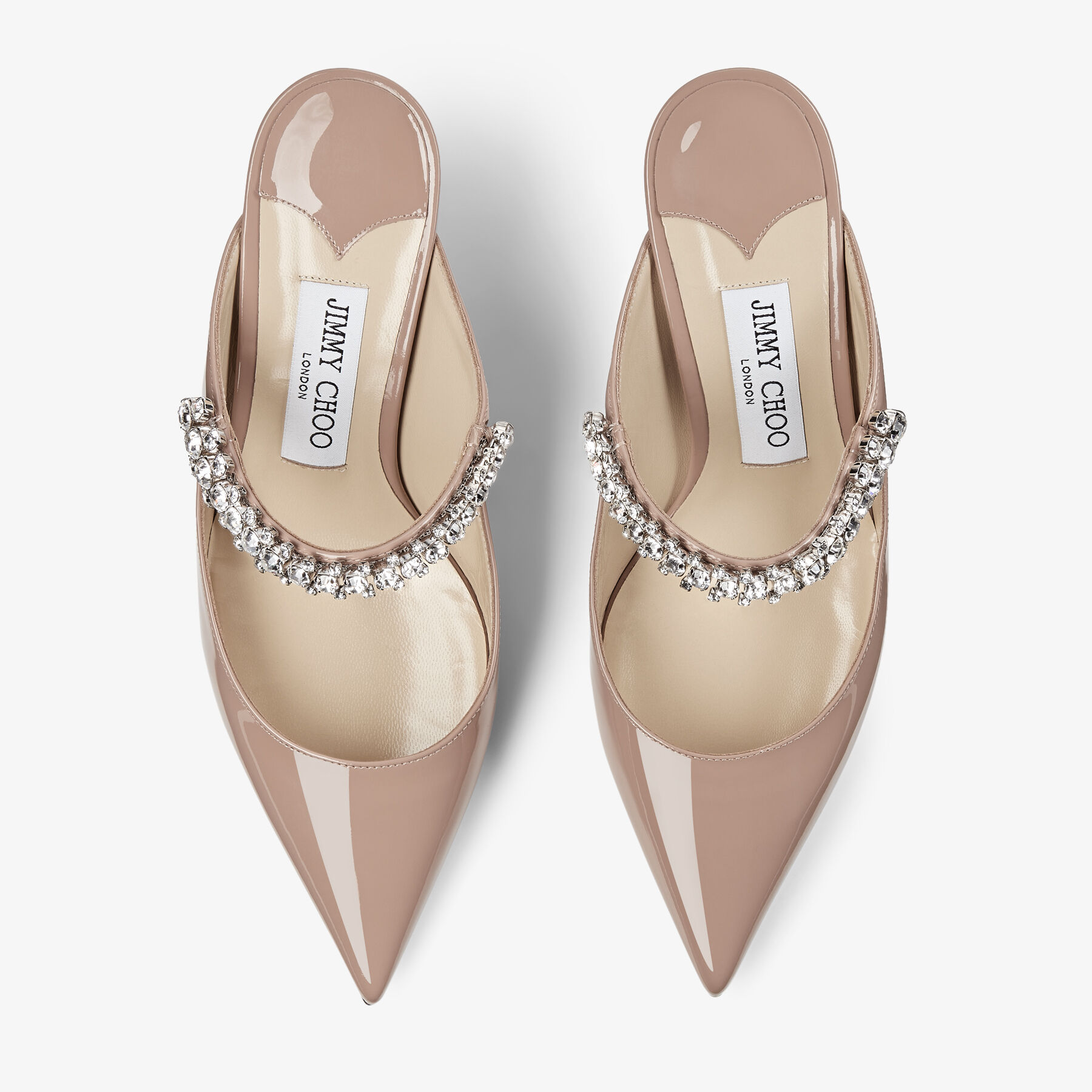Bing 65 | Ballet Pink Patent Leather Mules with Crystal