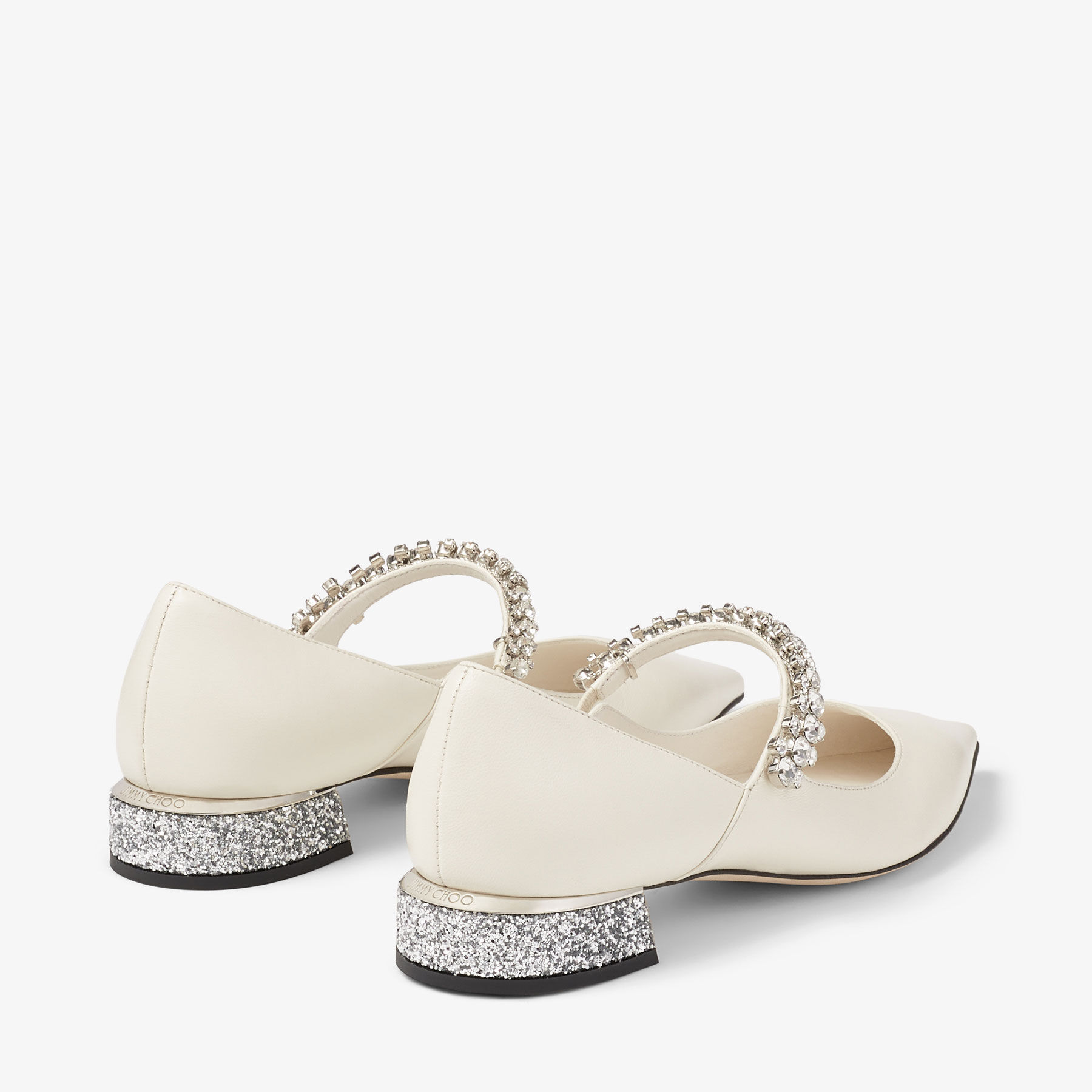 Bing Flat | Black Patent Leather Mules with Crystal Strap