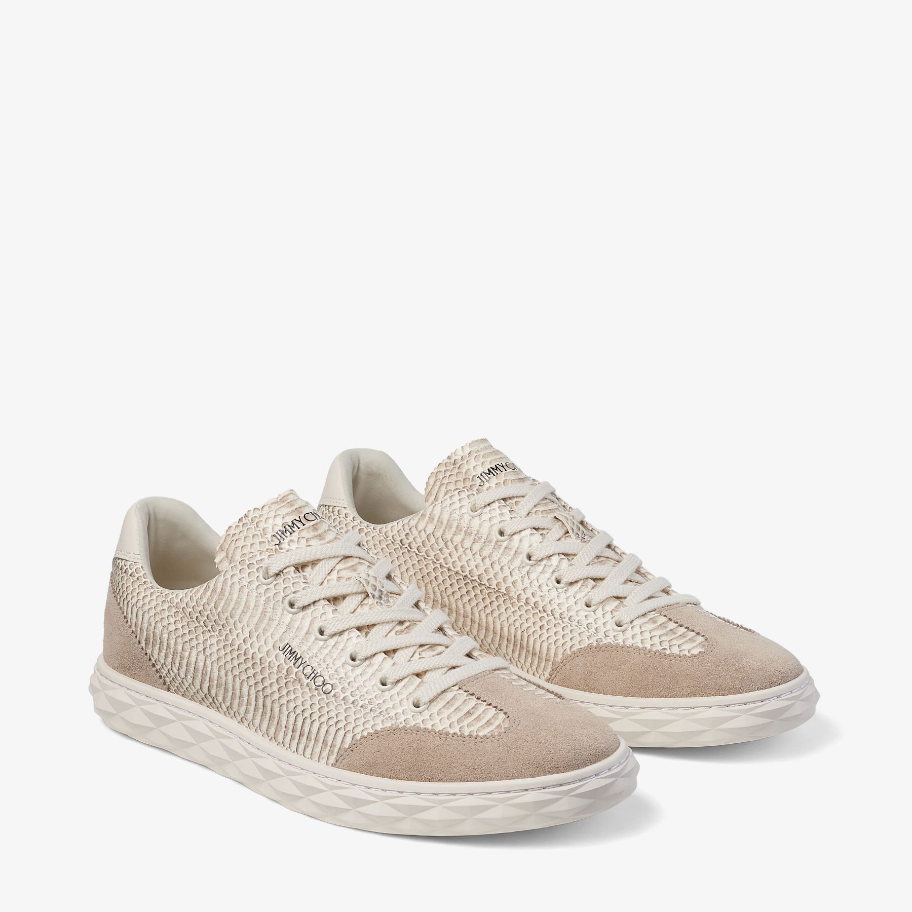 Diamond Light Flex M |Roccia Snake Print Leather Trainers | JIMMY CHOO