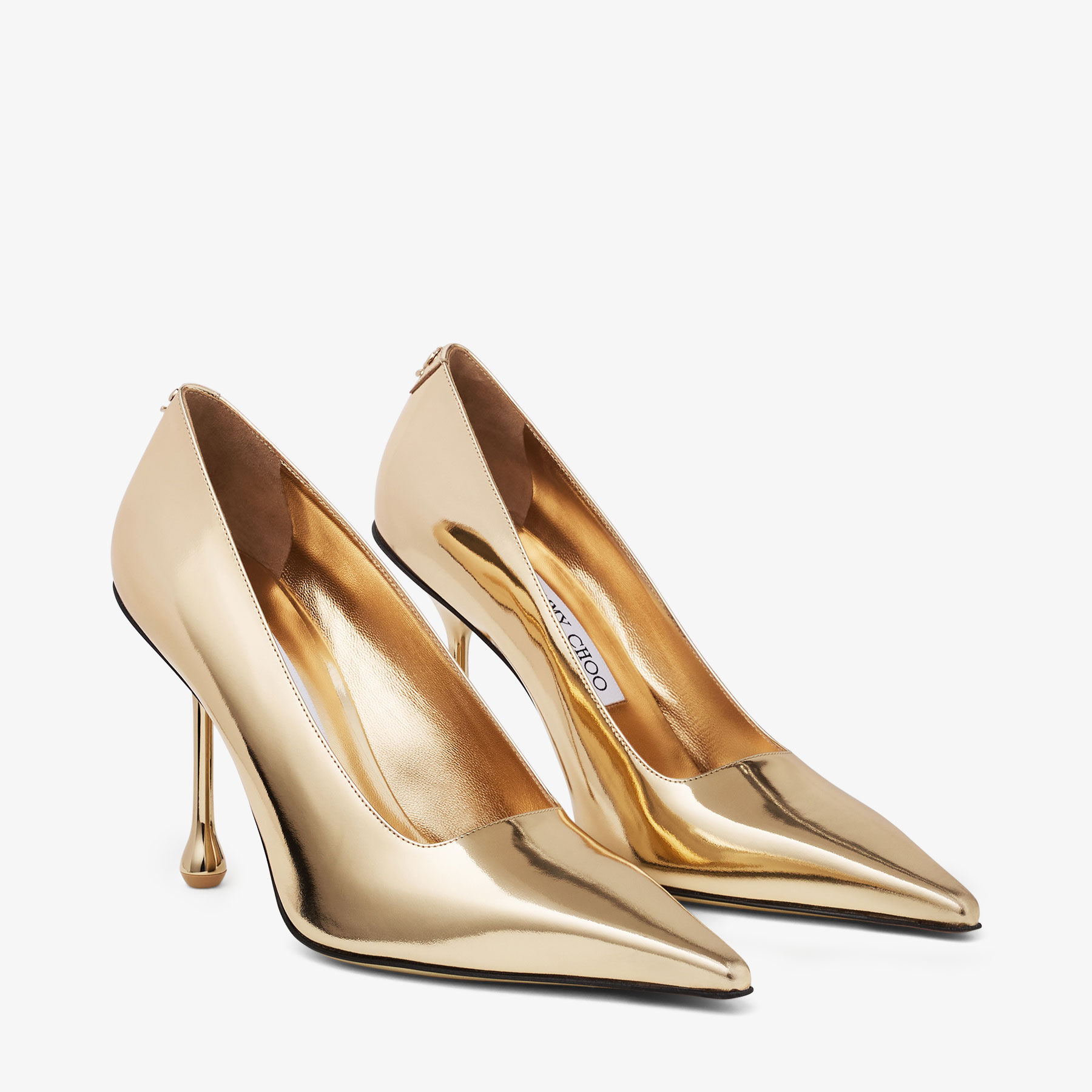 Ixia 95 | Gold Liquid Metal Leather Pumps | JIMMY CHOO