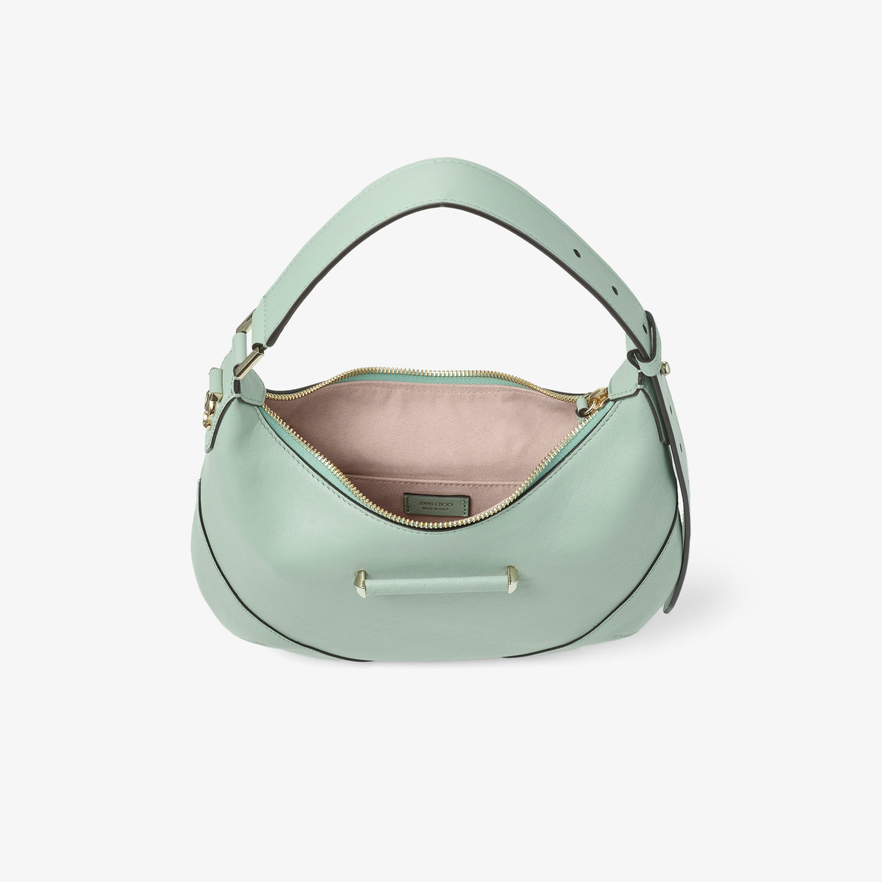 Bar Hobo Small | Rose Biker Leather Shoulder Bag | JIMMY CHOO