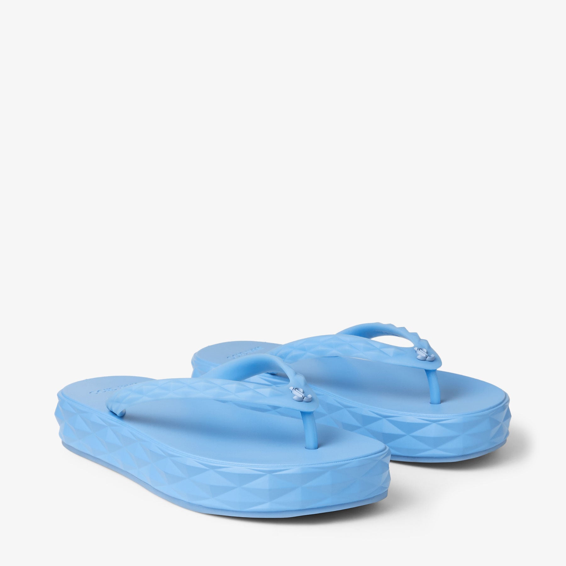 Diamond Flip Flop | Discover the Jimmy Choo Dusty Blue Rubber Flip