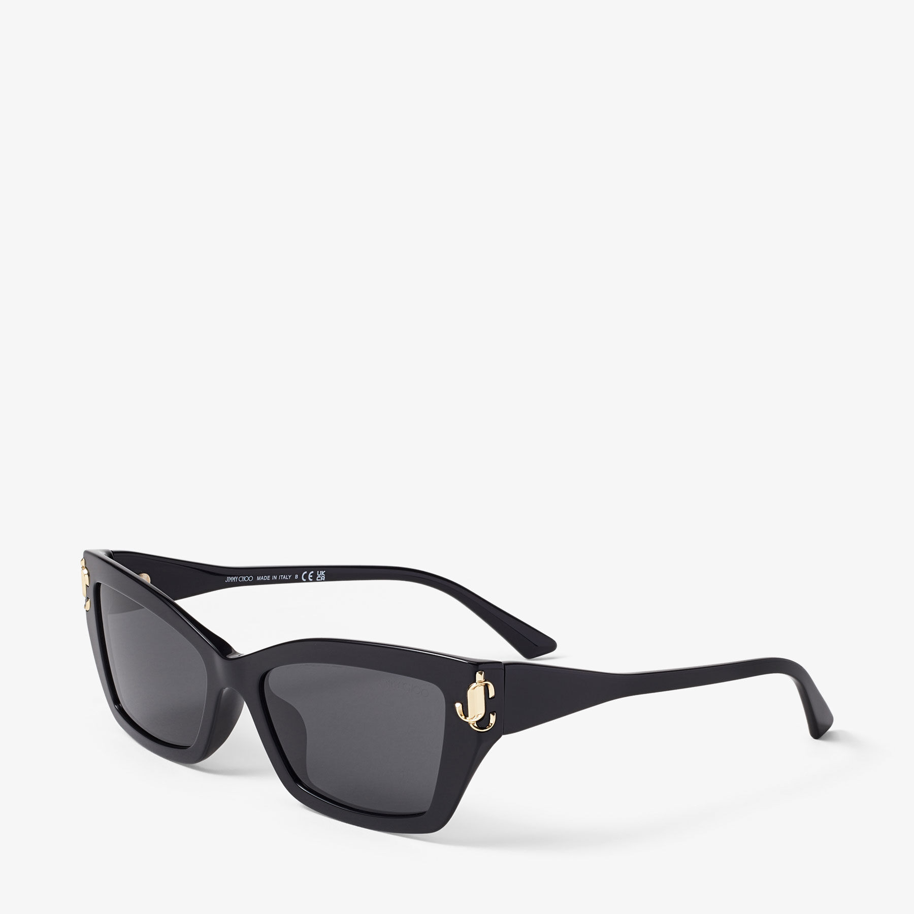 Jimmy Choo Black Cat-Eye Sunglasses with Crystal Trim NWOT Layla | Black Cat Eye Sunglasses | JIMMY CHOO UK main image 4