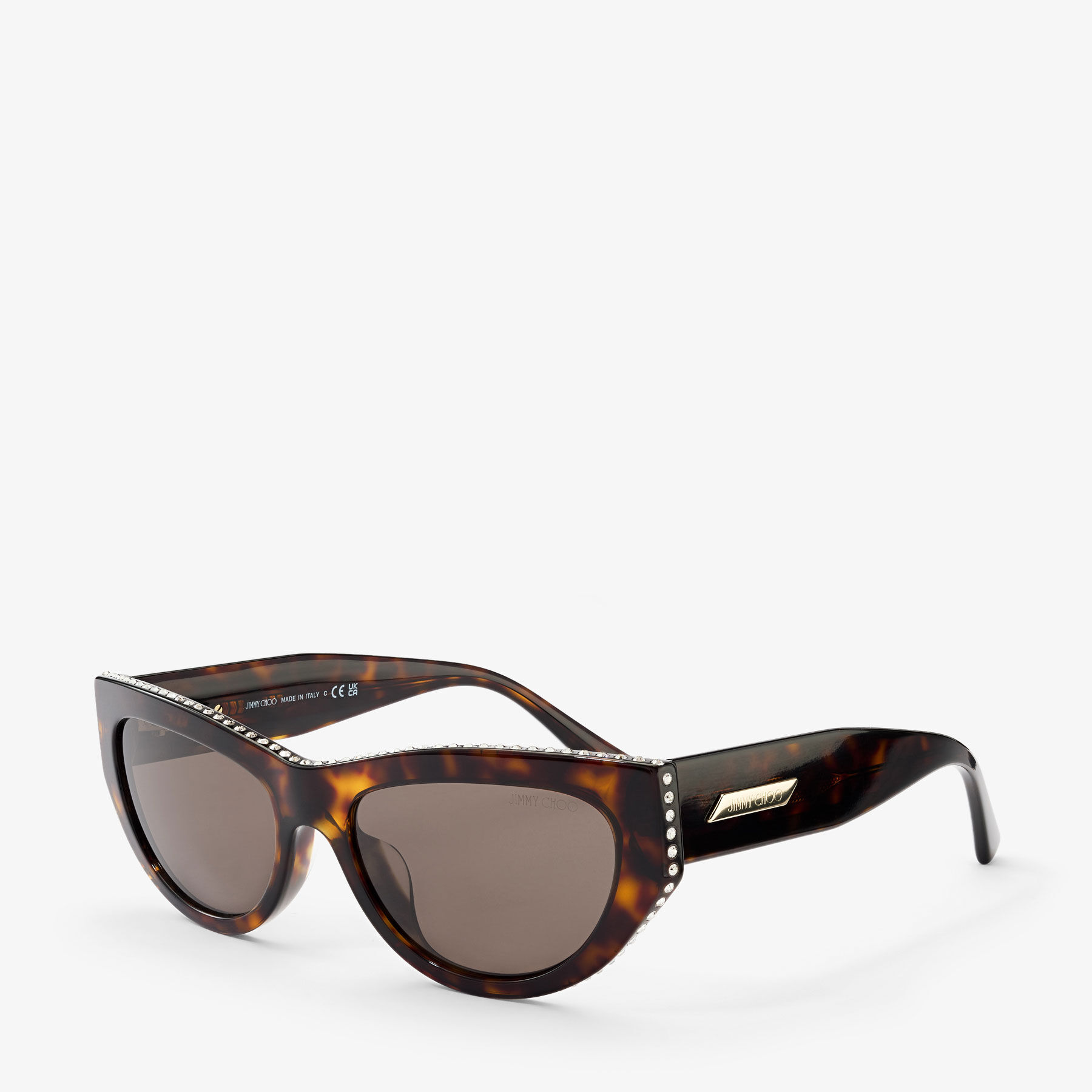 NWT [Jimmy Choo] VAL Cat Eye Havana Women’s Sunglasses with Case Vale | Brown Havana Cat Eye Sunglasses | JIMMY CHOO main image 2