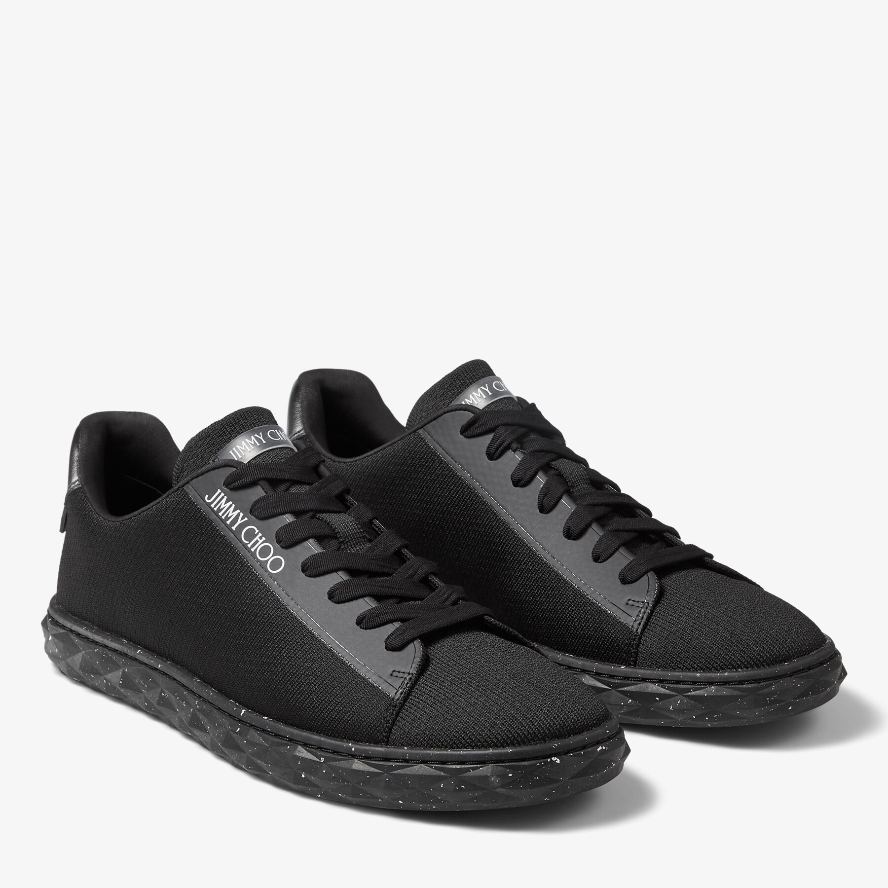 DIAMOND LIGHT/M | Black Knit Low-Top Trainers | Spring 2023 collection | JIMMY  CHOO