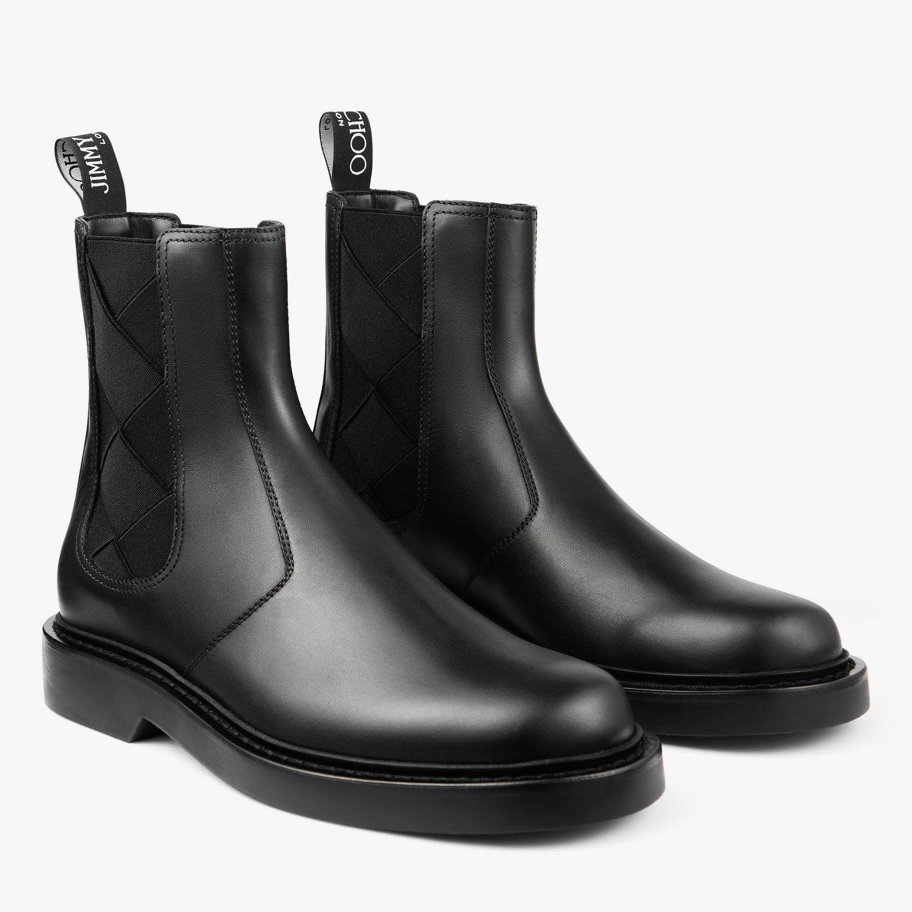 Reggie Chelsea Boot | Black Box Calf Leather Ankle Boots | JIMMY CHOO