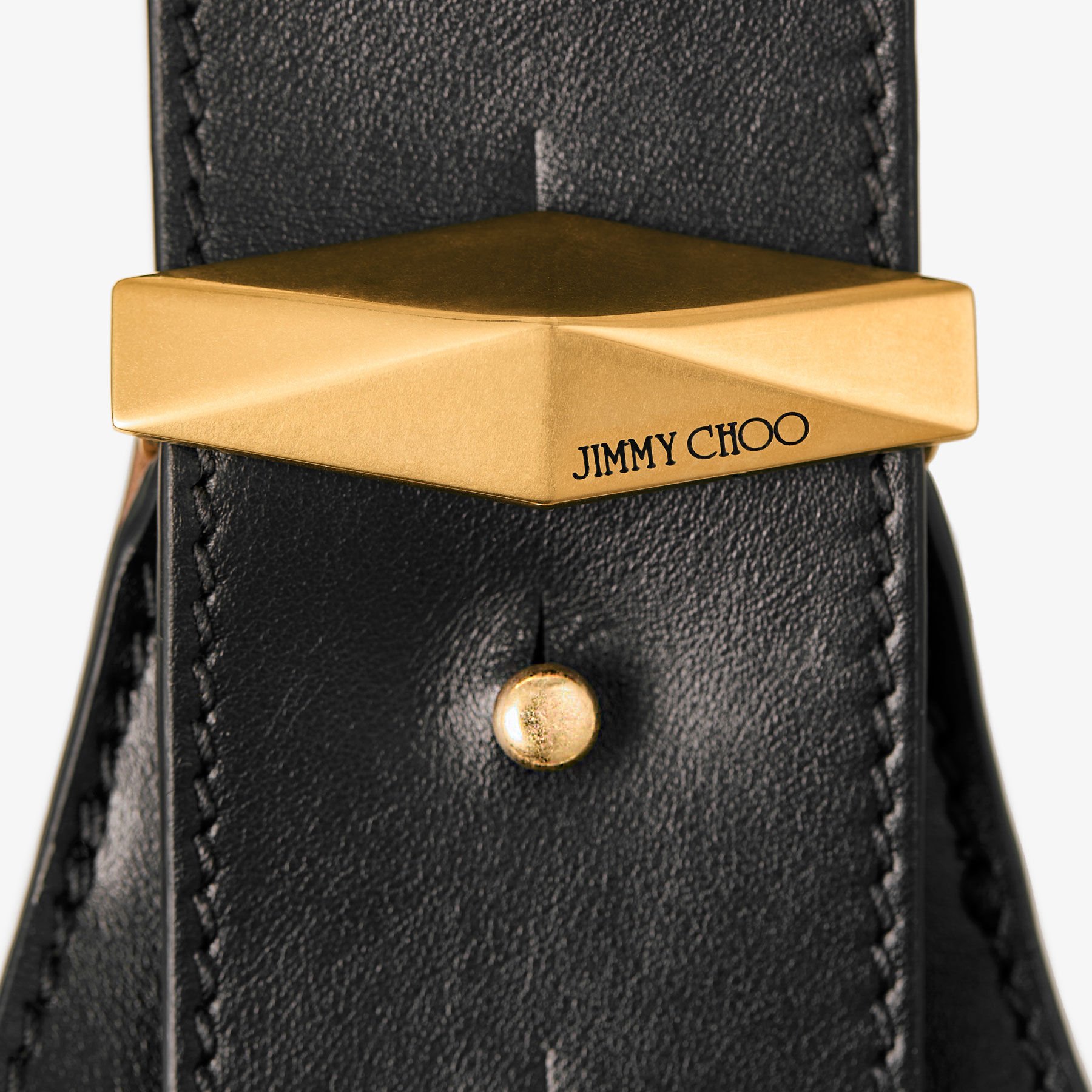 JIMMY CHOO Diamond Hobo M スエード ショルダーバッグ ダイヤモンド ホーボー M-M |ブラック ヴィンテージメタリック