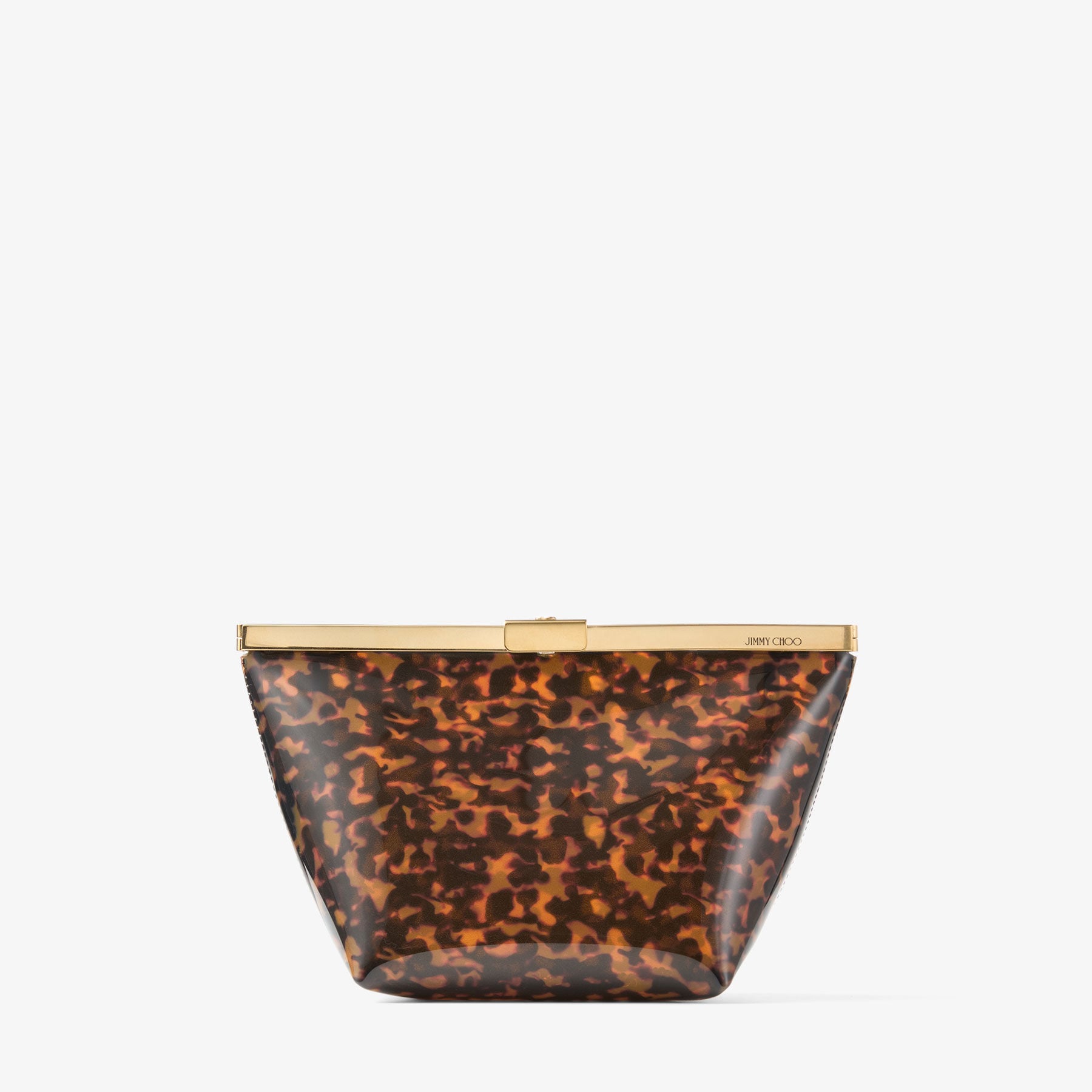 Ganache | Transparent Tortoisehell Clutch Bag | JIMMY CHOO