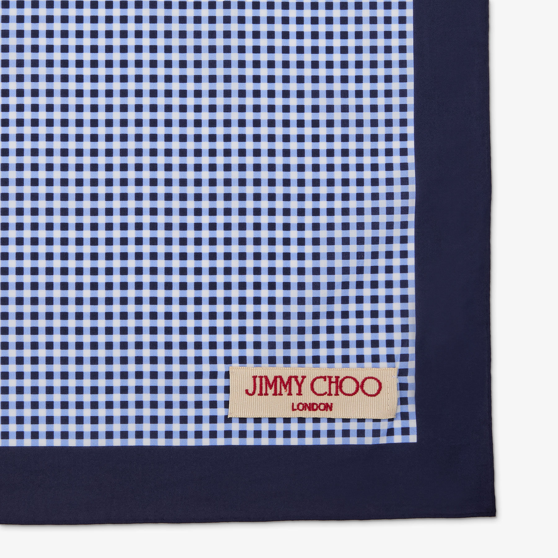 Sula Bandana | Marine Mix Gingham Print Cotton Bandana | JIMMY CHOO