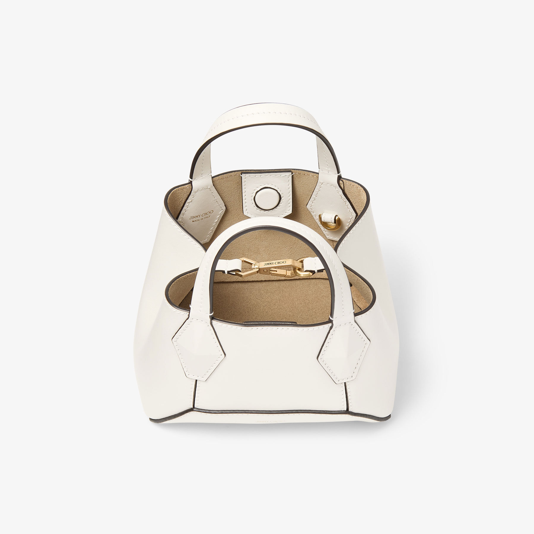MINI N/S TOTE | Black Smooth Calf Leather Mini Tote Bag with