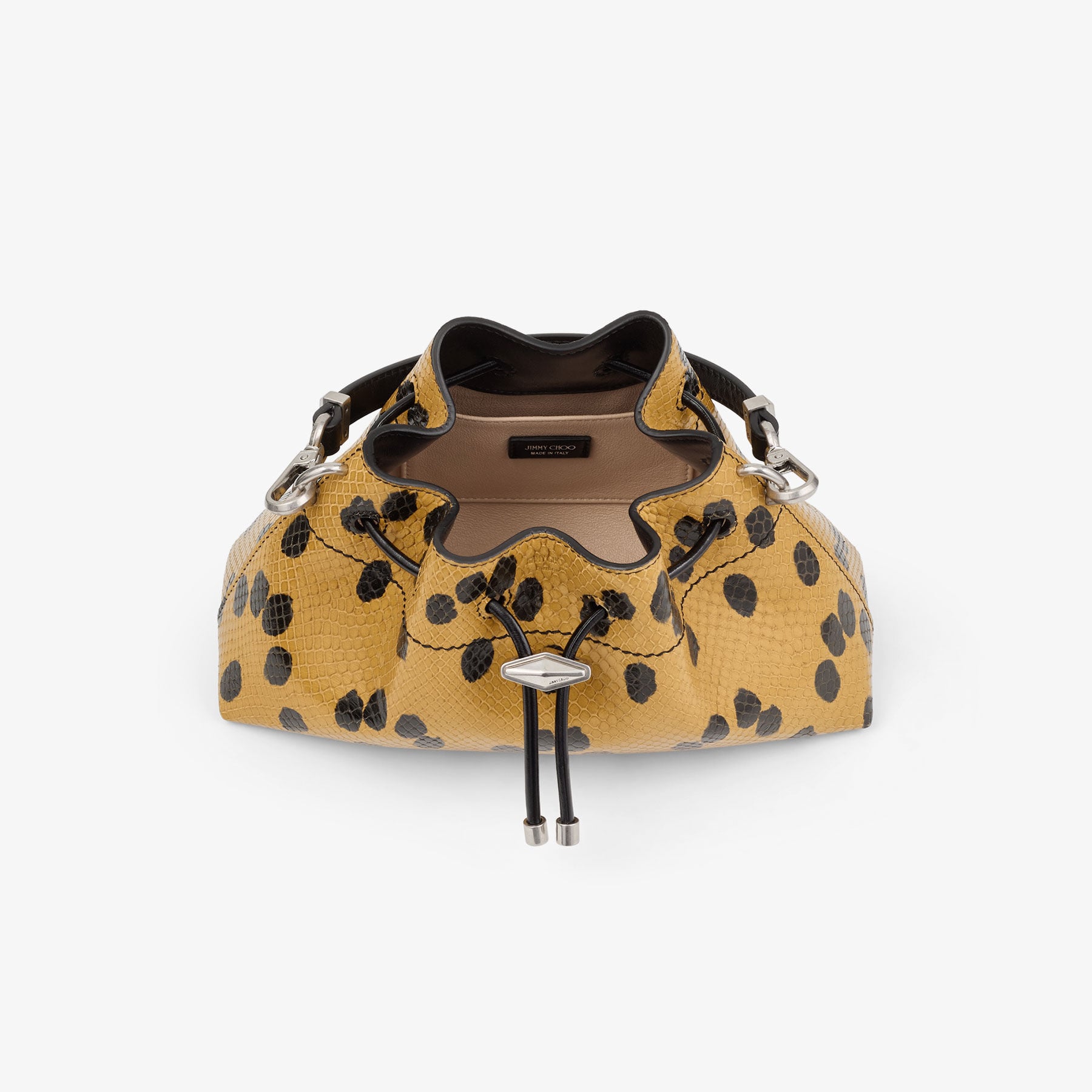 Cinch Small | Cigar and Black Spotted Elaphe Printed Leather