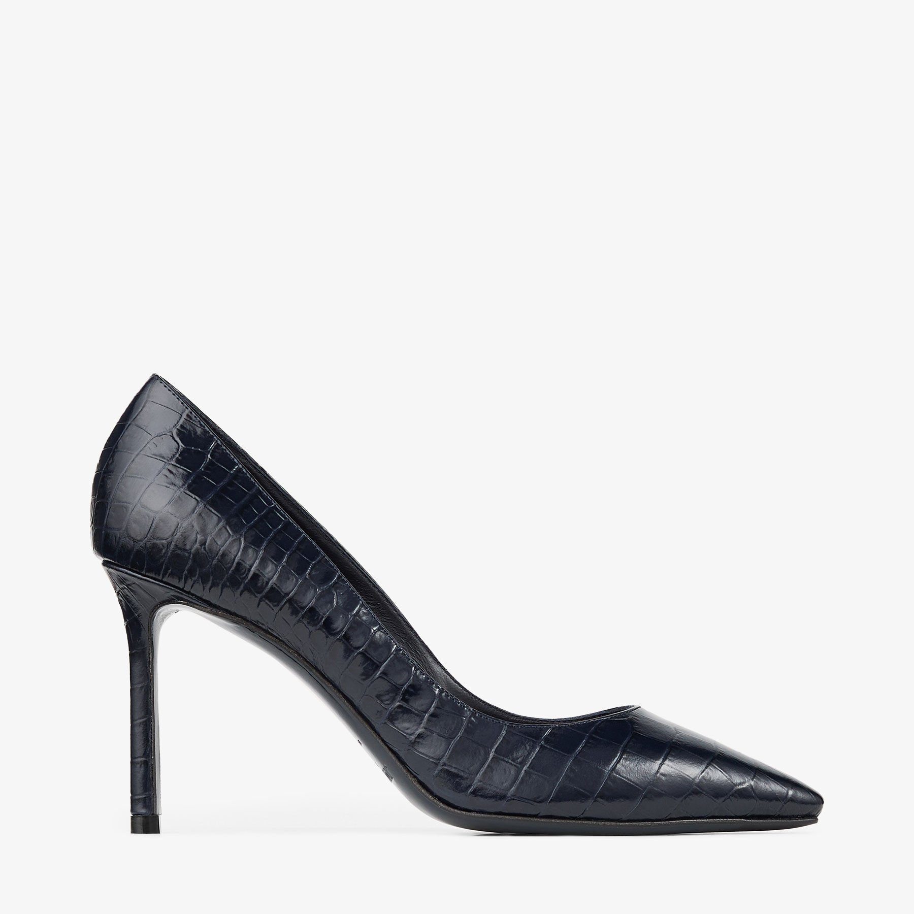 Romy 85 | Marine Croc Embossed Leather Pumps | JIMMY CHOO