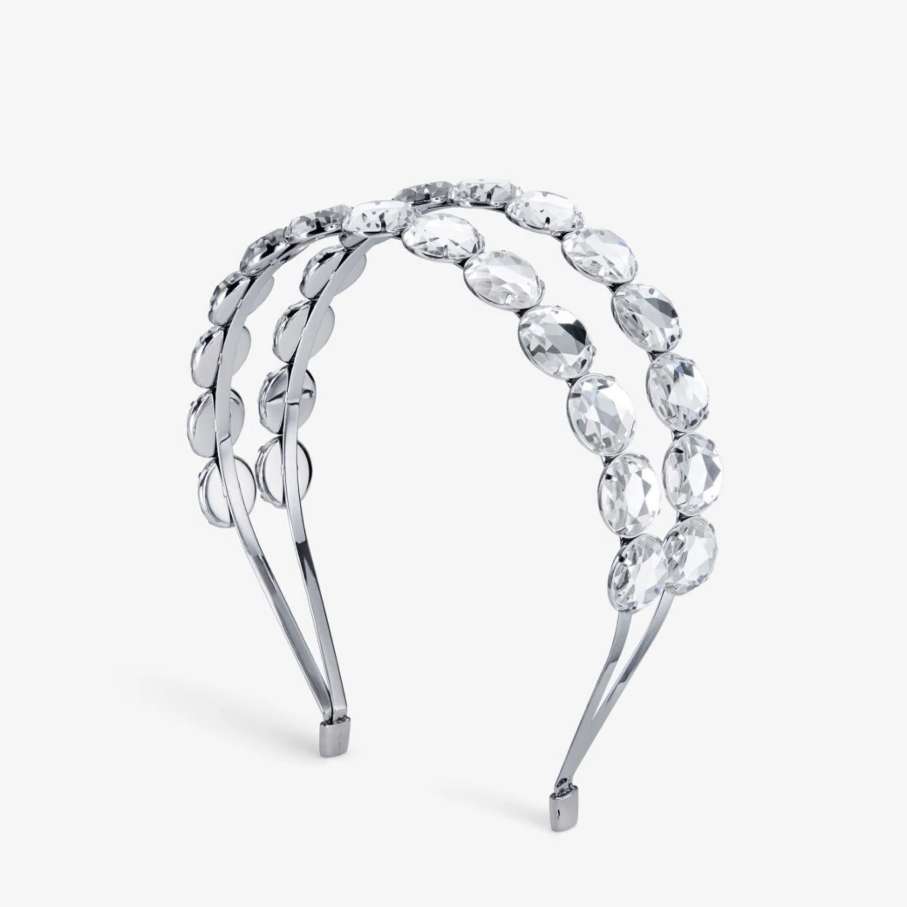 Double Row Headband | Silver-Finish Crystal Headband | JIMMY CHOO