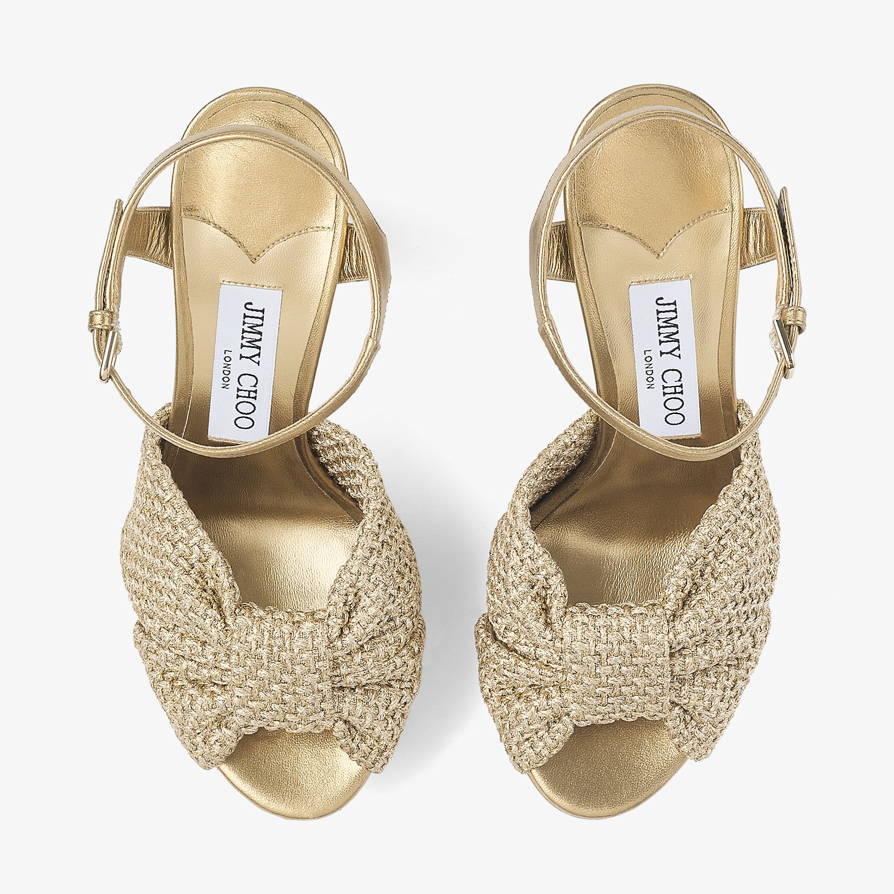 【Jimmy Choo】ヘロイーズ120 シルバープラットフォームサンダル Jimmy Choo - Heloise Silver Mirror Platform Sandal, 120mm