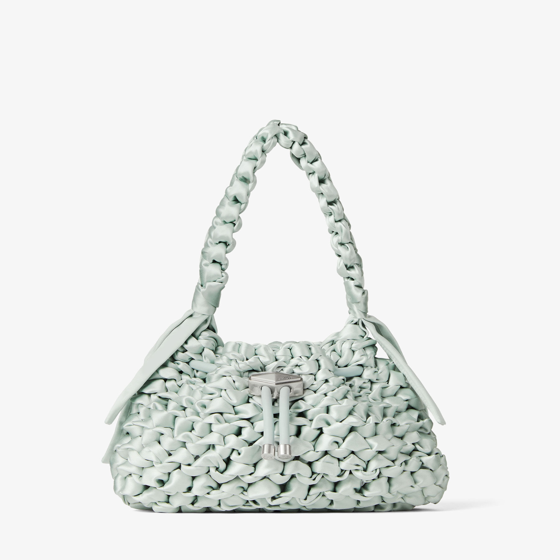国内発【Jimmy Choo】ウーブンサテン♪Cinch シンチS バッグ CINCHSMALLWYW_013847_FRONT_vg7