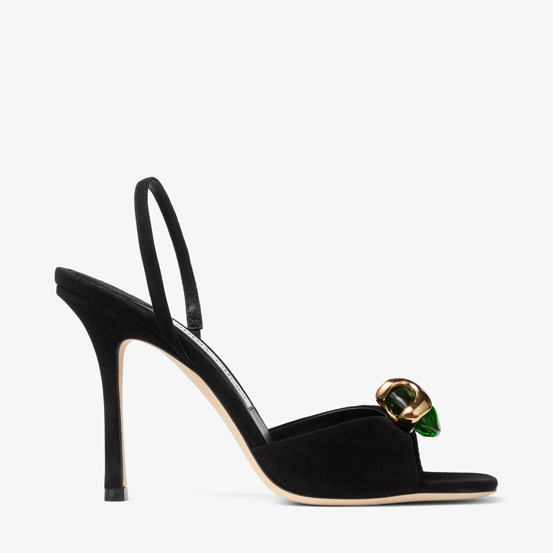 Emani 100 | Black and Clover Suede Sandals | JIMMY CHOO