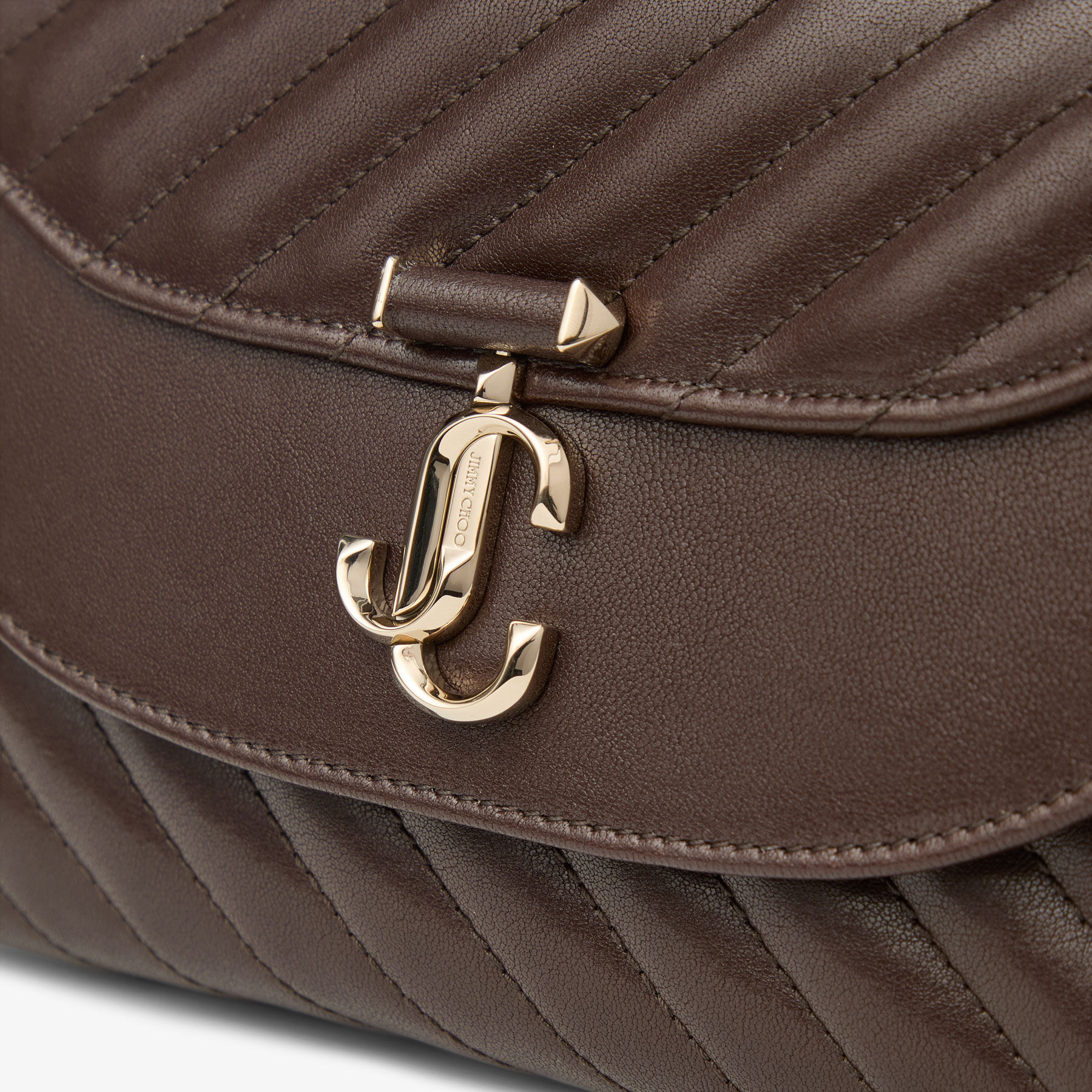 Curve Top Handle | Chocolate Quilted Biker Leather Top Handle Bag