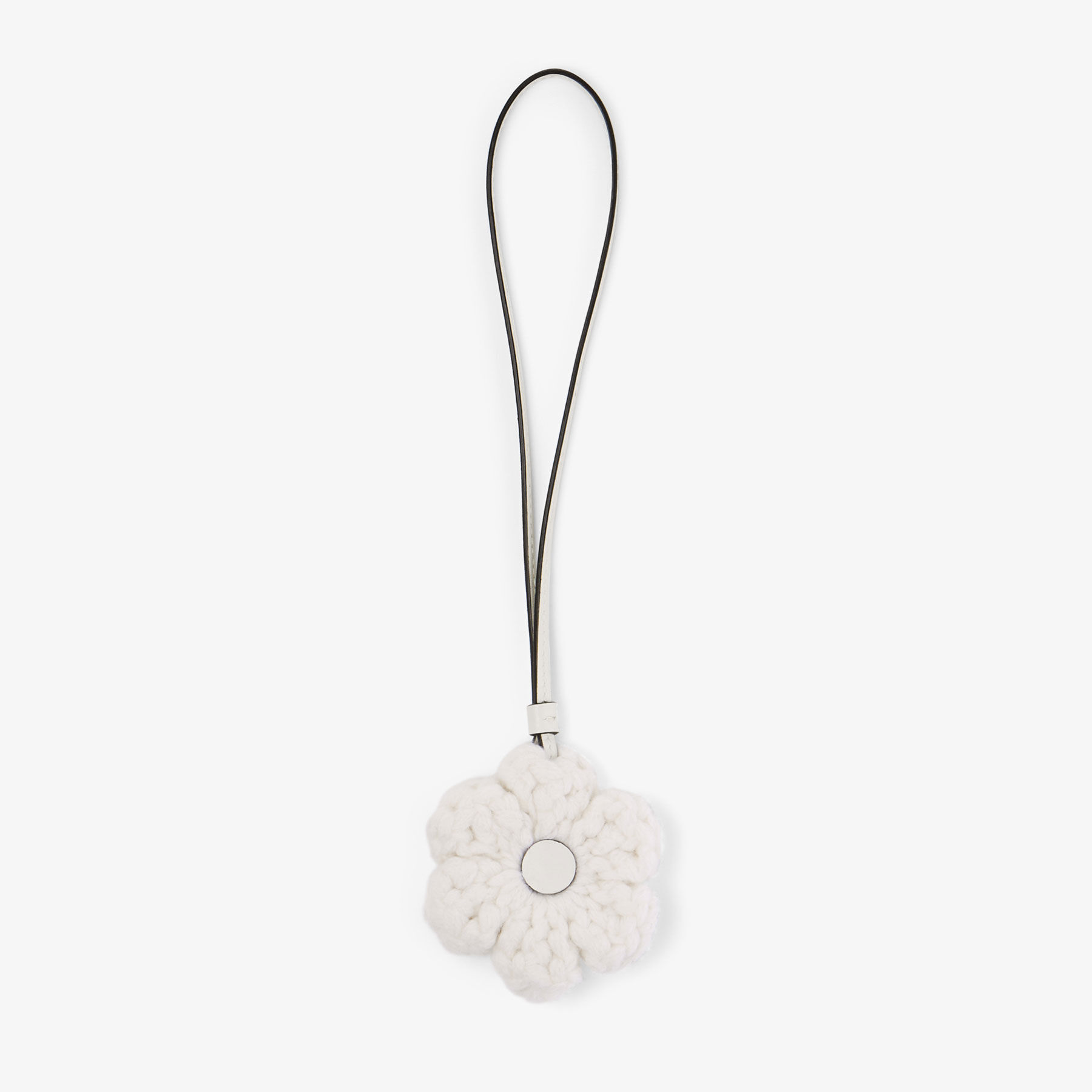Knitted Flower Charm | Latte Knitted Wool Flower Charm with