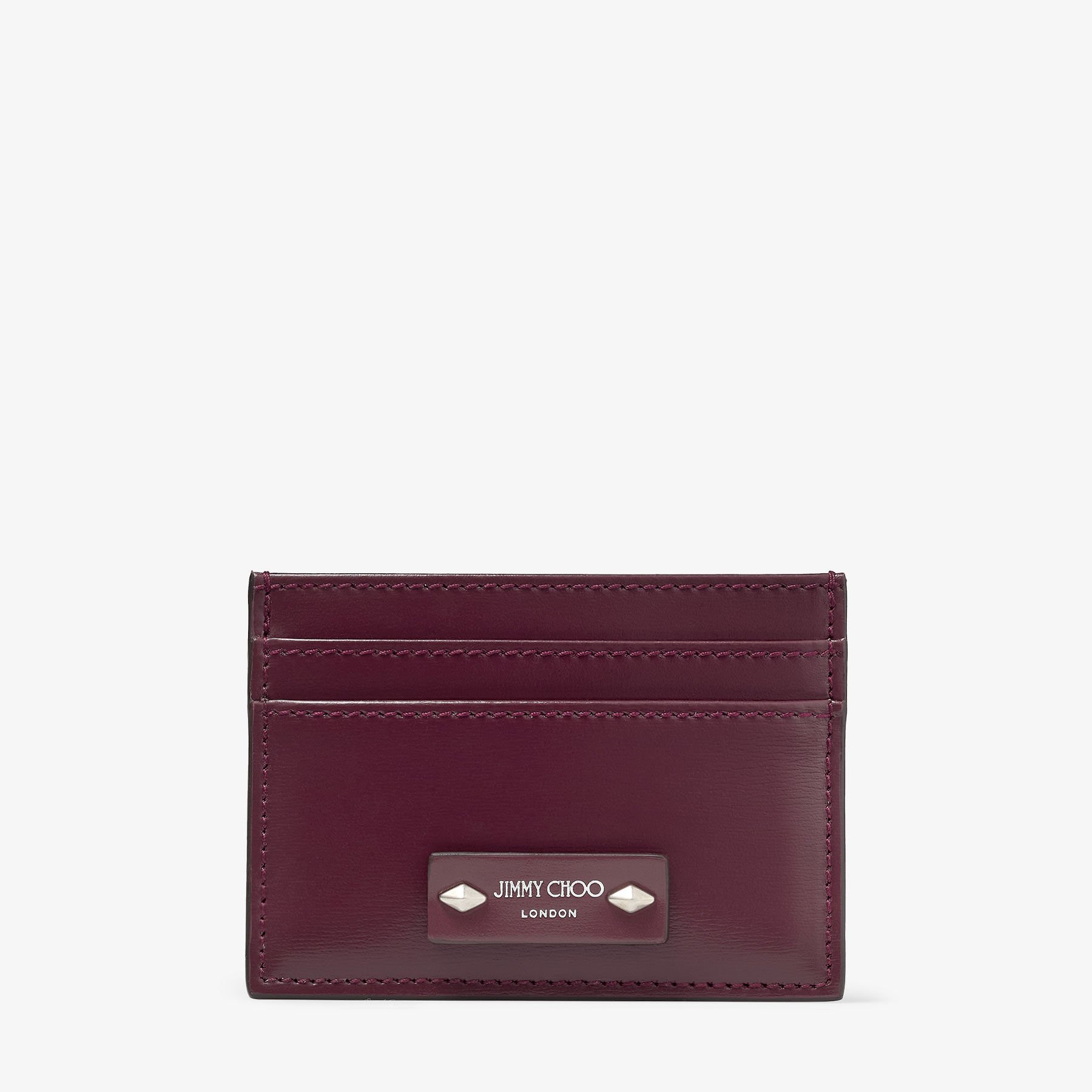 Umika | Garnet/Antique Silver Calf Leather SLG | JIMMY CHOO US