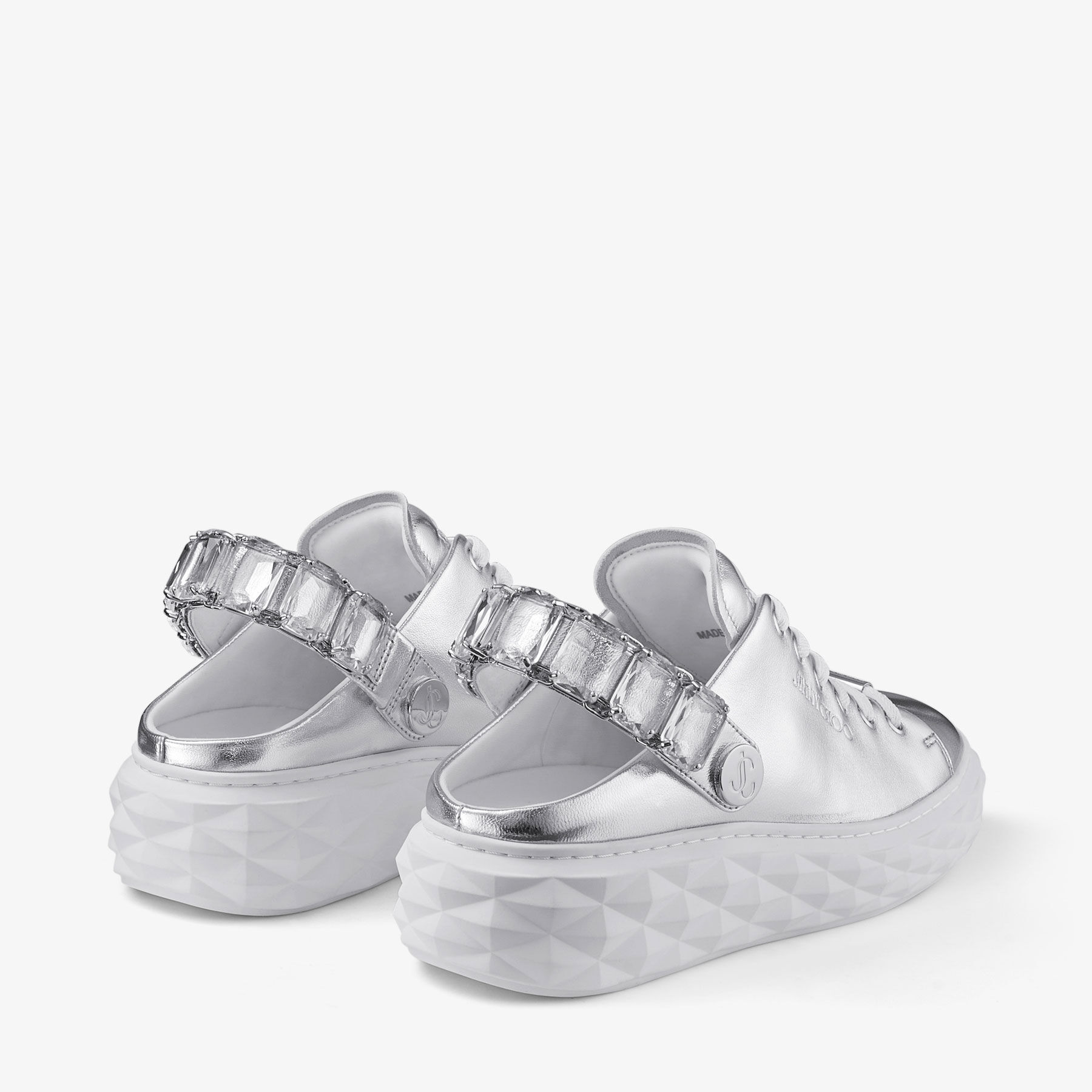 Diamond Sling | Silver Metallic Leather Slipper Trainers Diamond Sling | Silver Metallic Leather Slipper Trainers