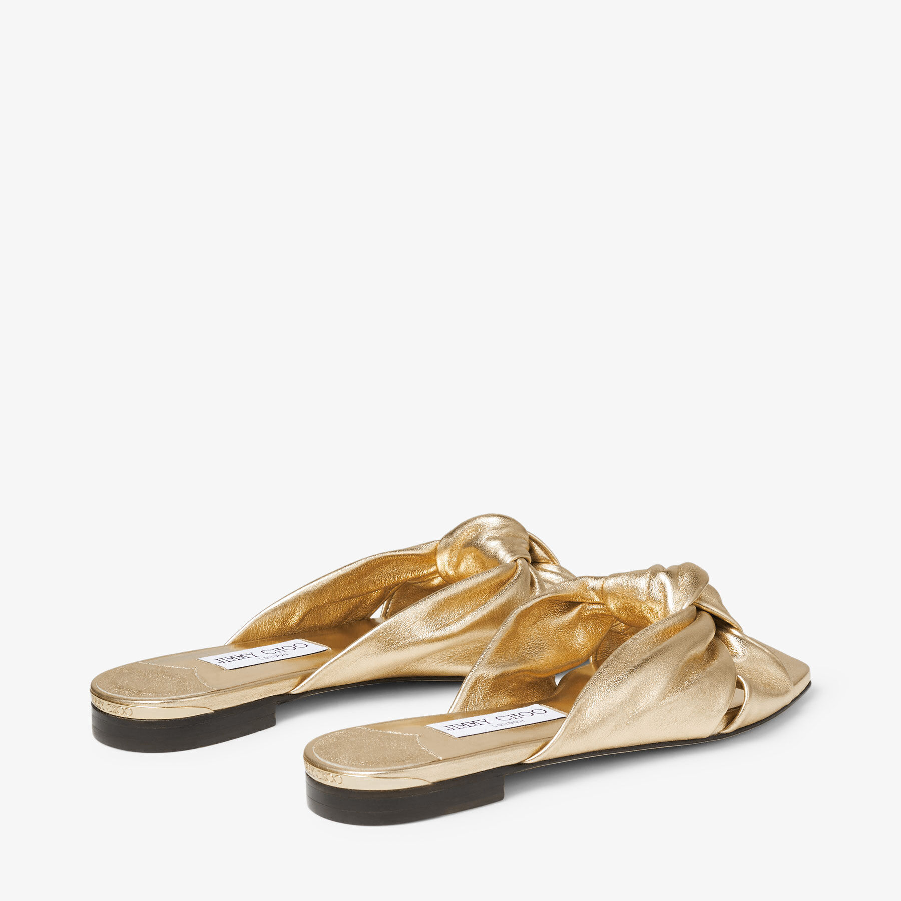Jimmy choo gold new arrivals flats
