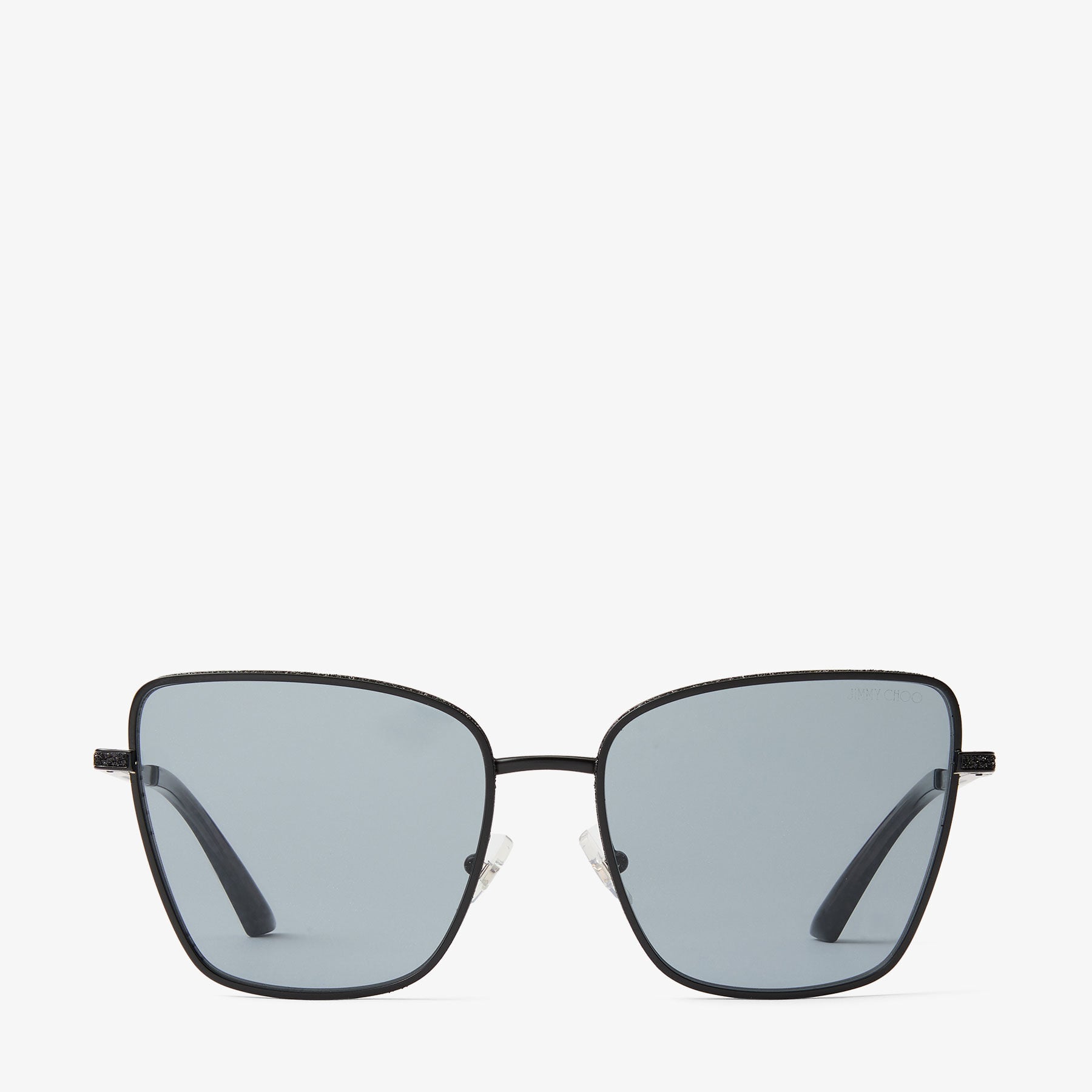 Orli | Matte Black Square Sunglasses | JIMMY CHOO