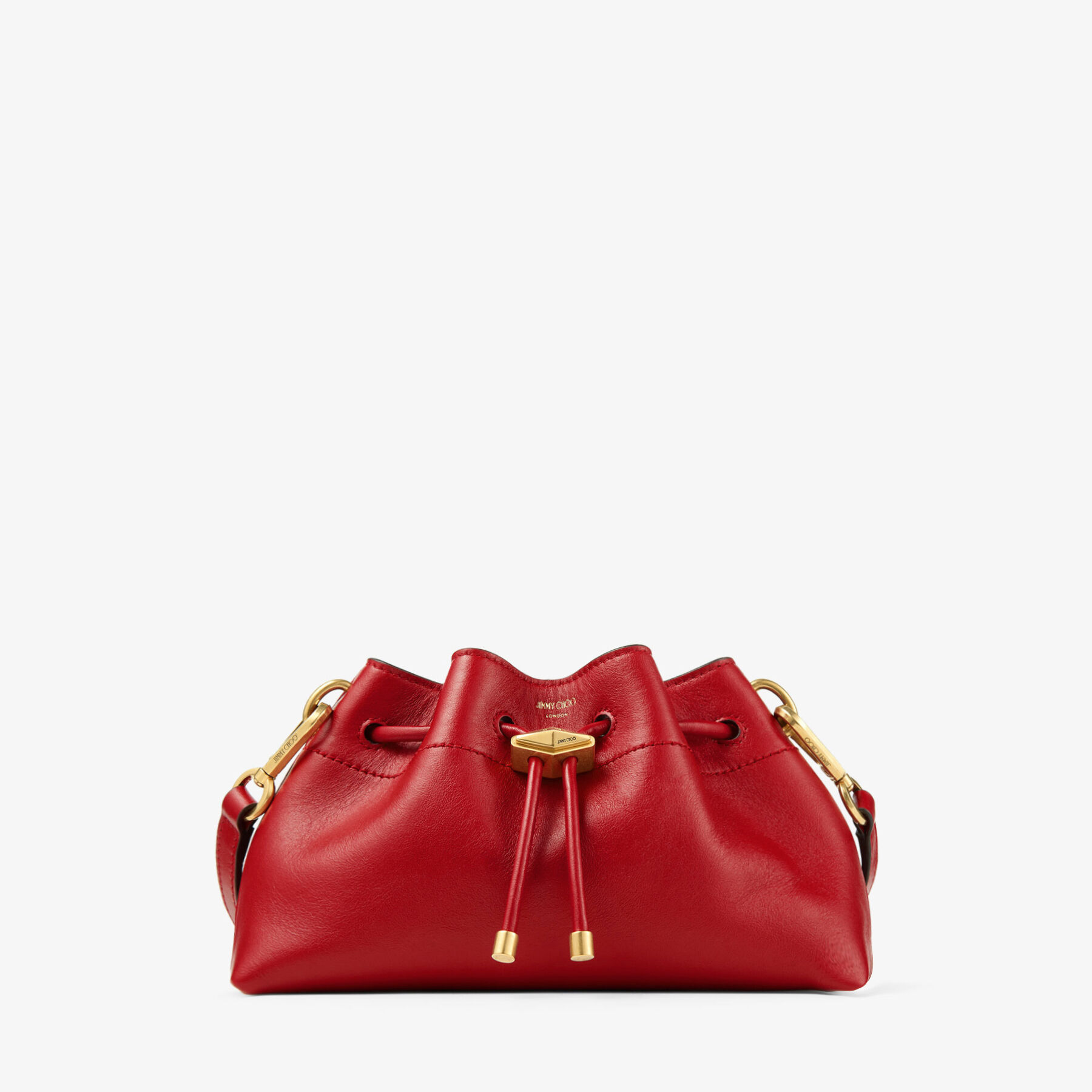 Cinch S | Ruby Red Leather Handbag | JIMMY CHOO