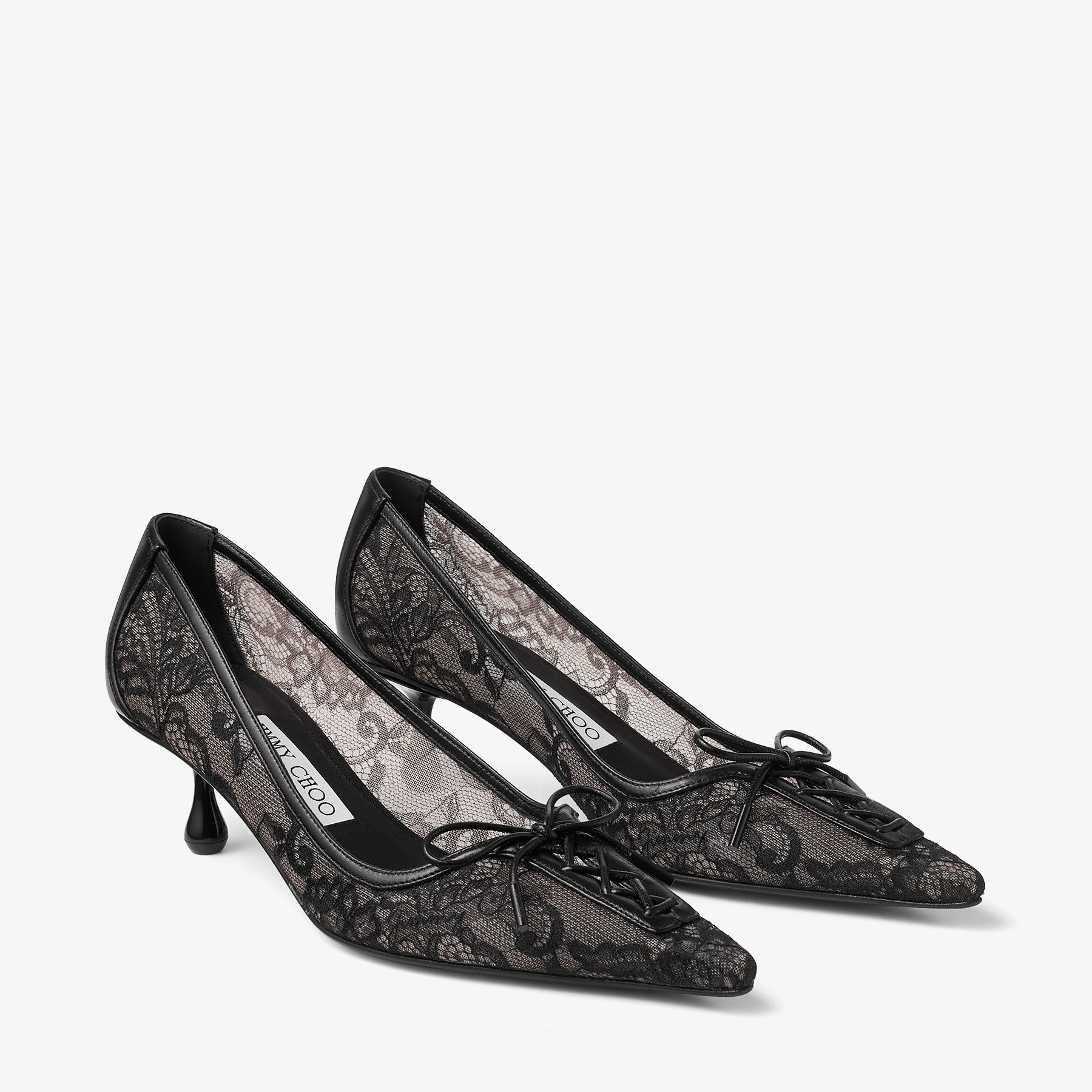 JIMMY CHOO ブラックレースパンプス Scarlett 50 | Black Jimmy Choo Lace Pumps | JIMMY CHOO