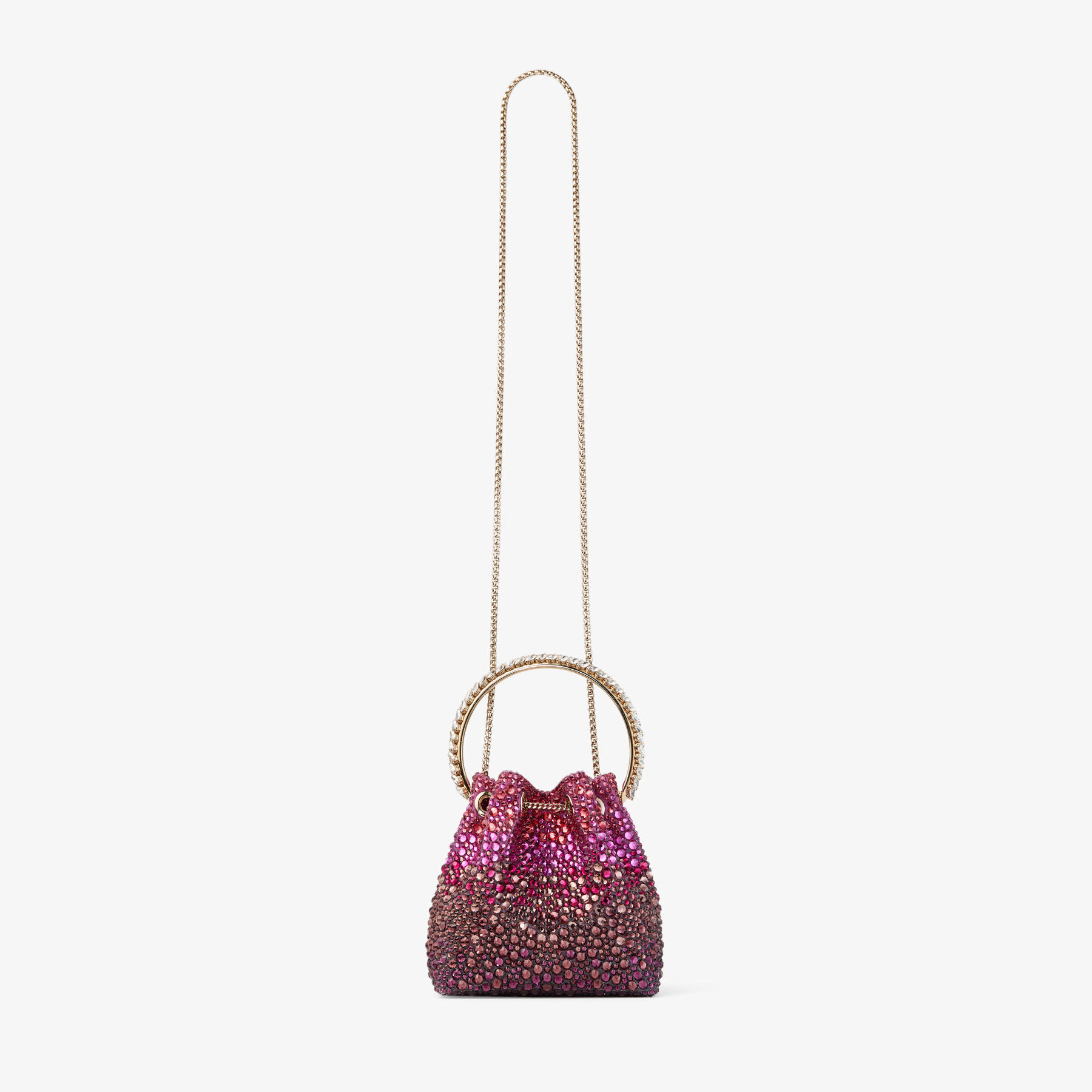Bon Bon | Winter Bloom and Violet Orchid Satin Bag with Crystals