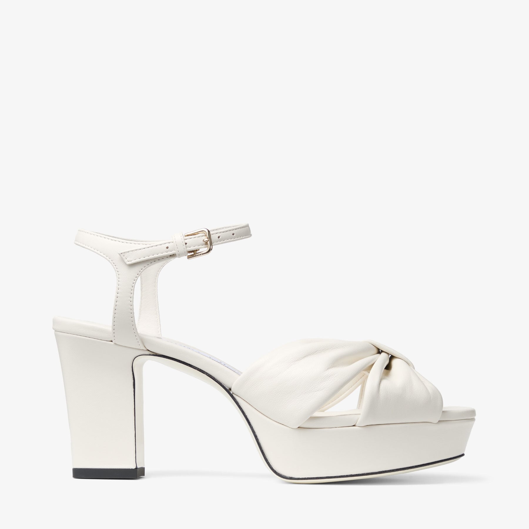 Heloise 80 | Latte Nappa Leather Platform Sandals | JIMMY CHOO US