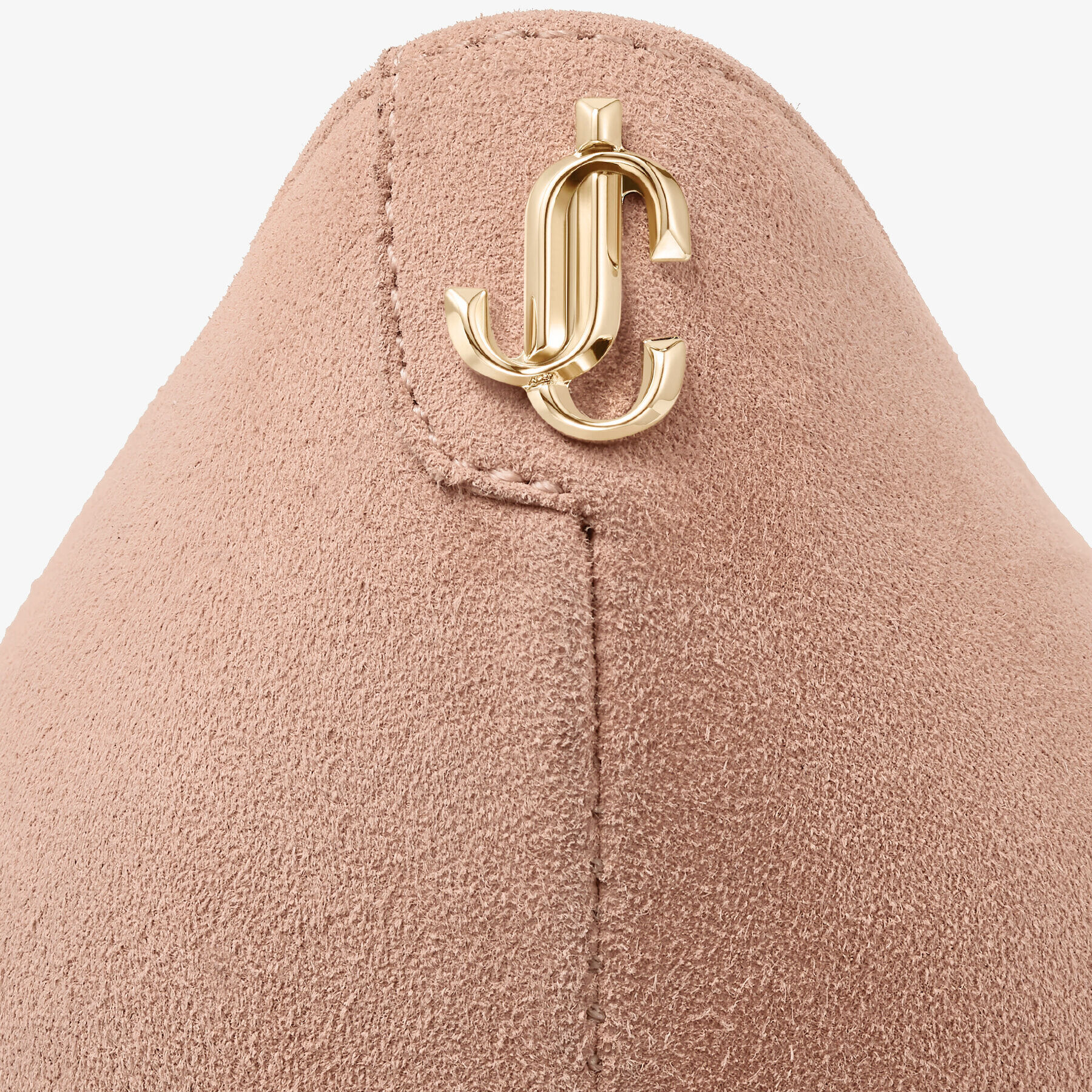Ballet Pink Suede Pointed Pumps with JC Emblem | LOVE 65