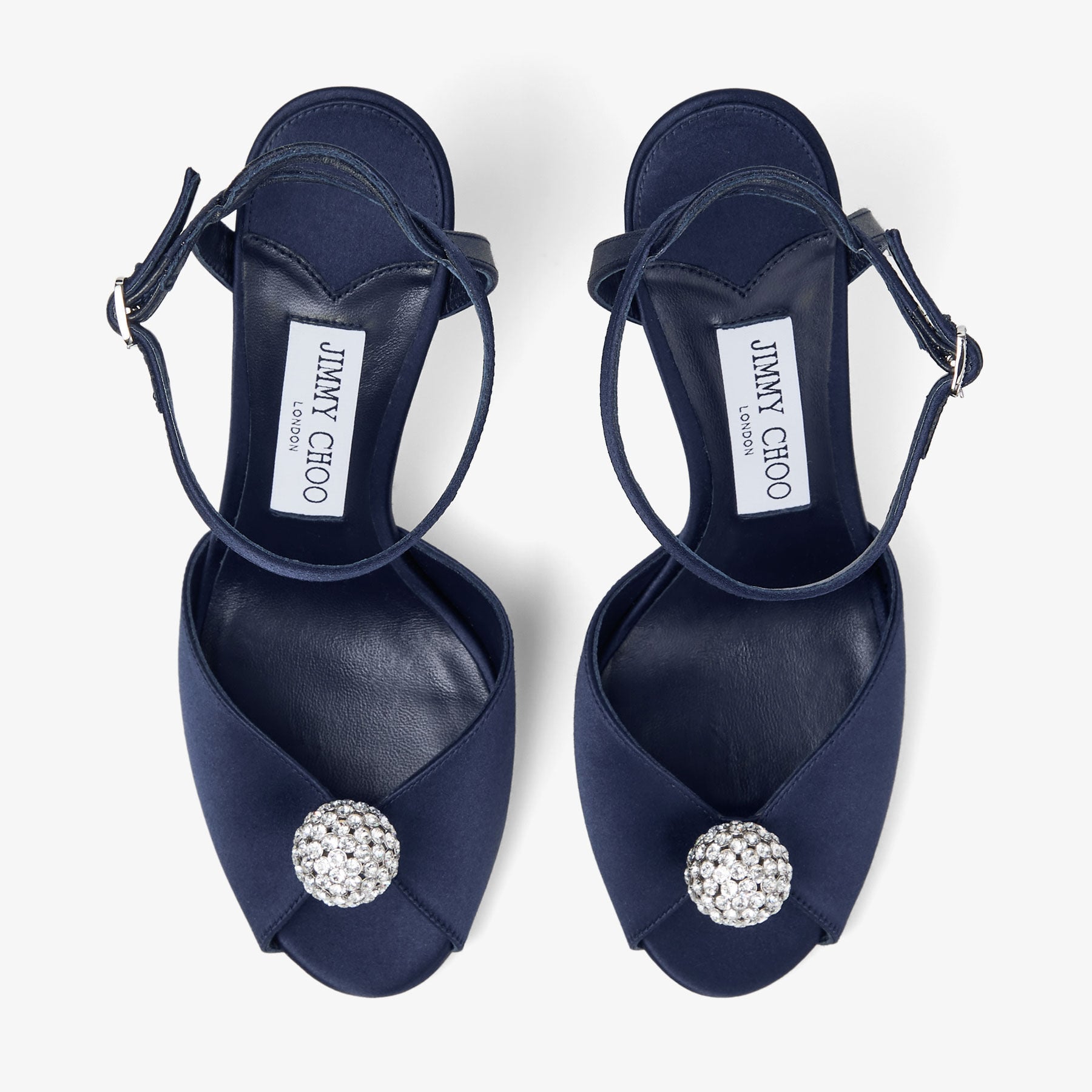 Women's Navy Satin Sandals | Jimmy Choo US