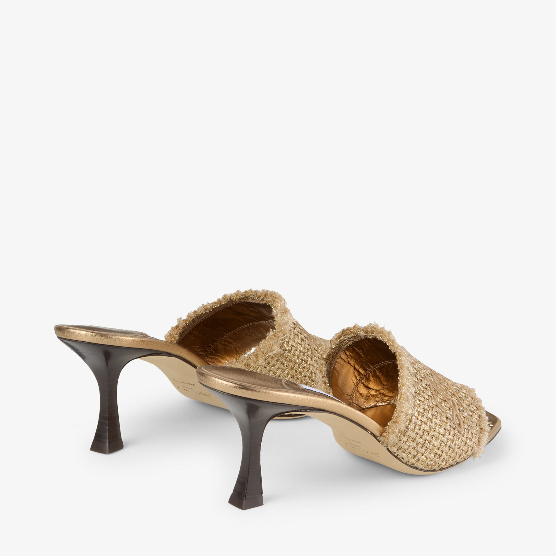 【25SS NEW】Jimmy Choo / Alexia 70 織りルレックスサンダル Alexia 70 | Gold Woven Lurex Sandals | JIMMY CHOO