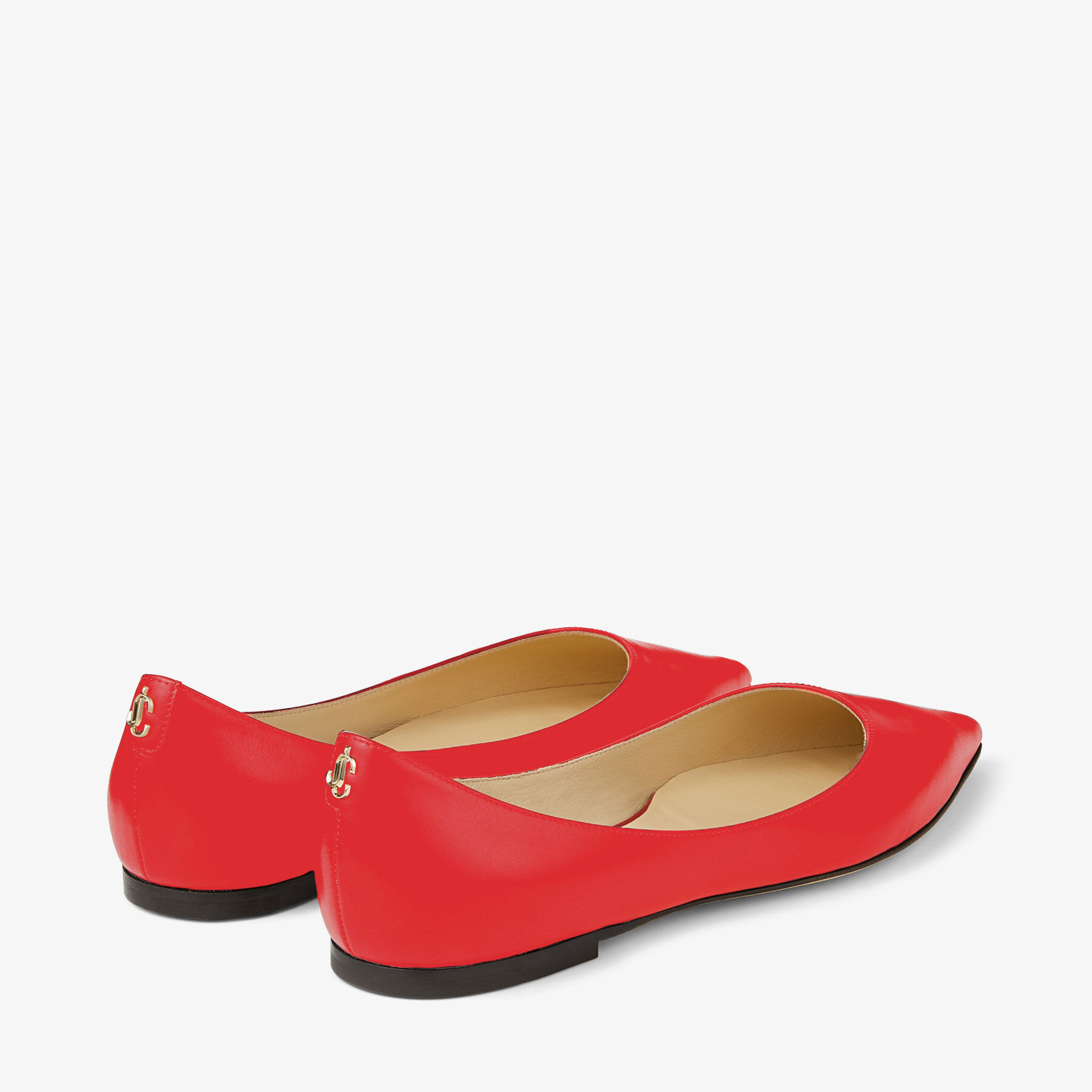 Love Flat | Ruby Red Calf Leather Flats | JIMMY CHOO US