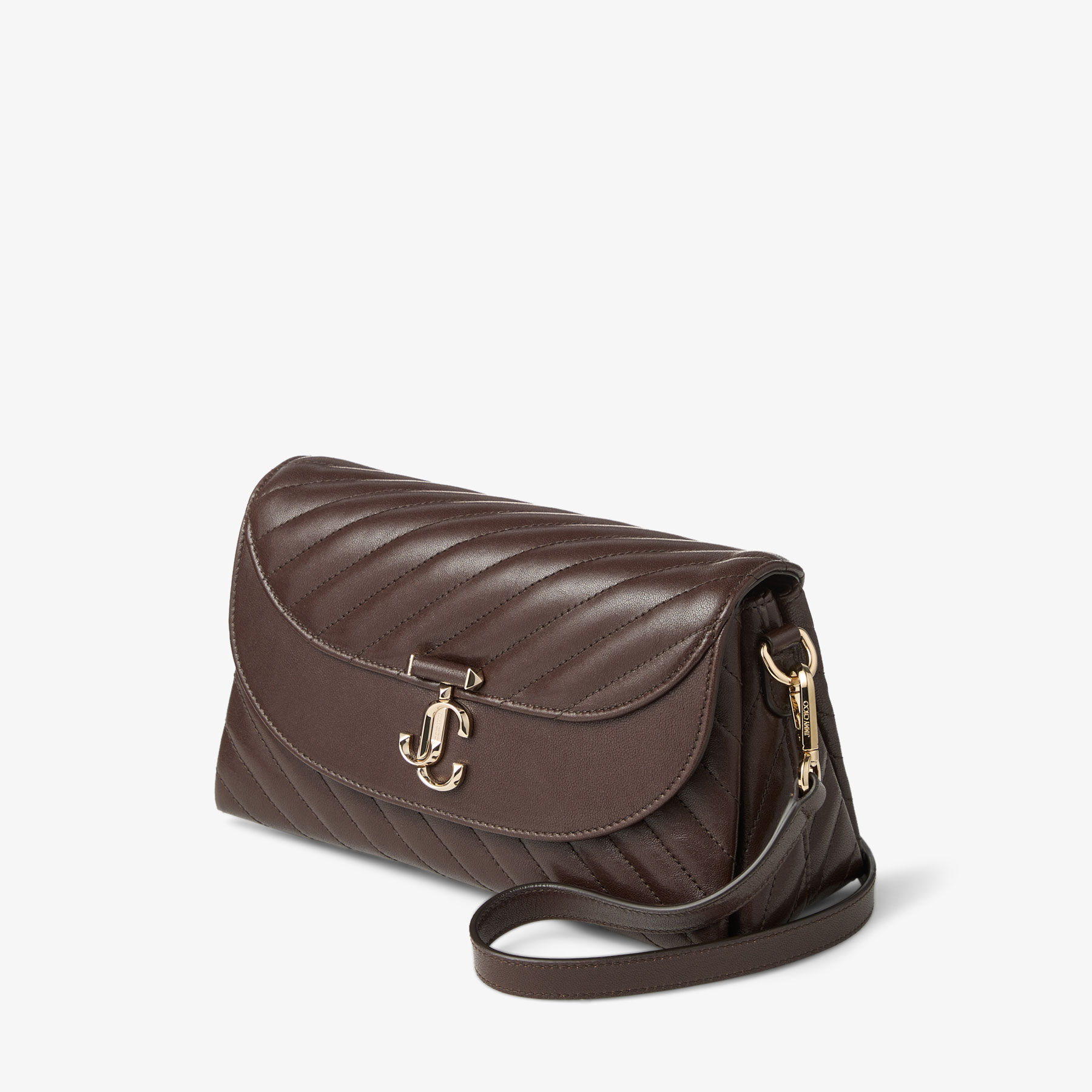 Curve Top Handle | Chocolate Quilted Biker Leather Top Handle Bag