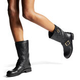 jimmy choo biker boots rabbit fur