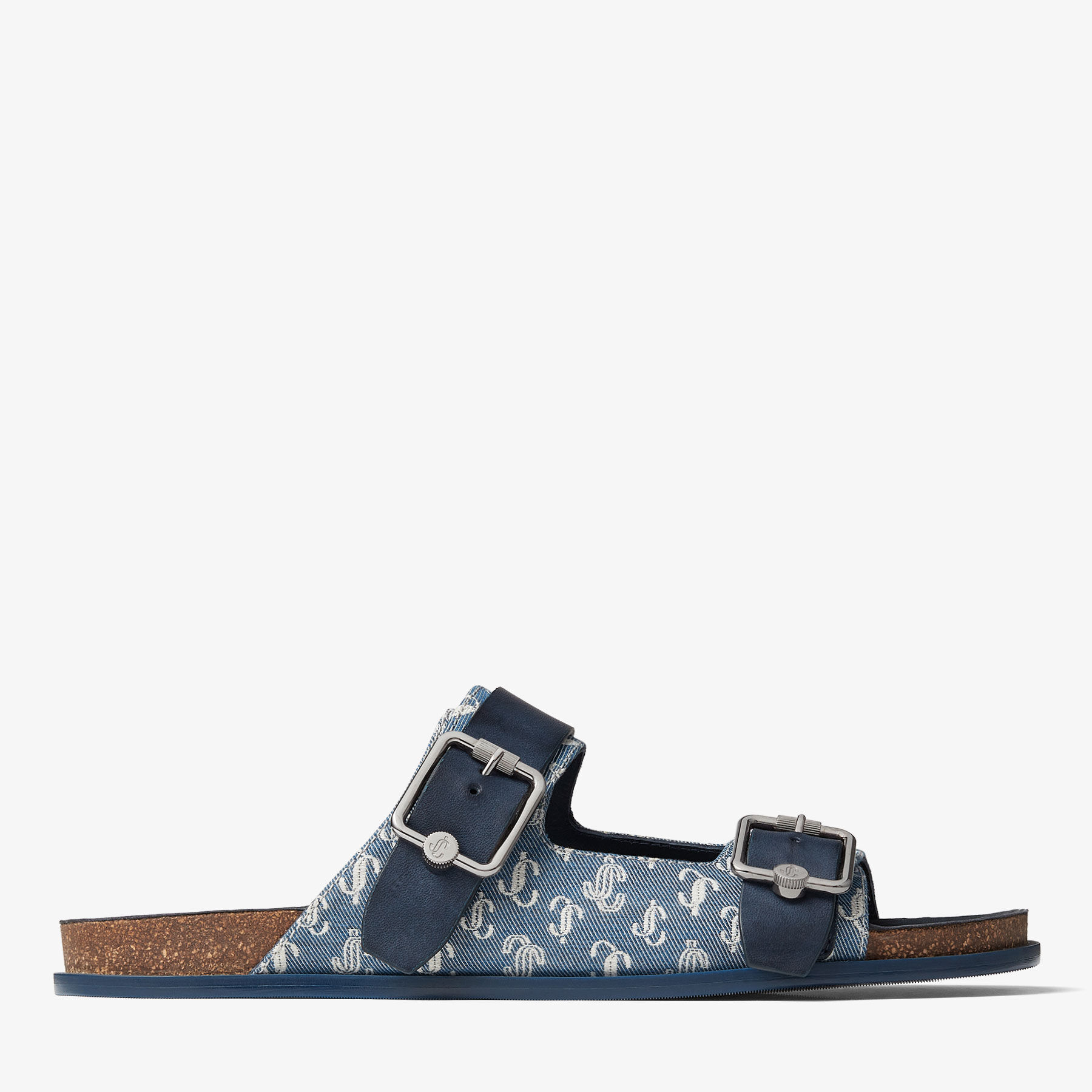 Etta City Sandal JC Monogrammed Denim Sandals JIMMY CHOO
