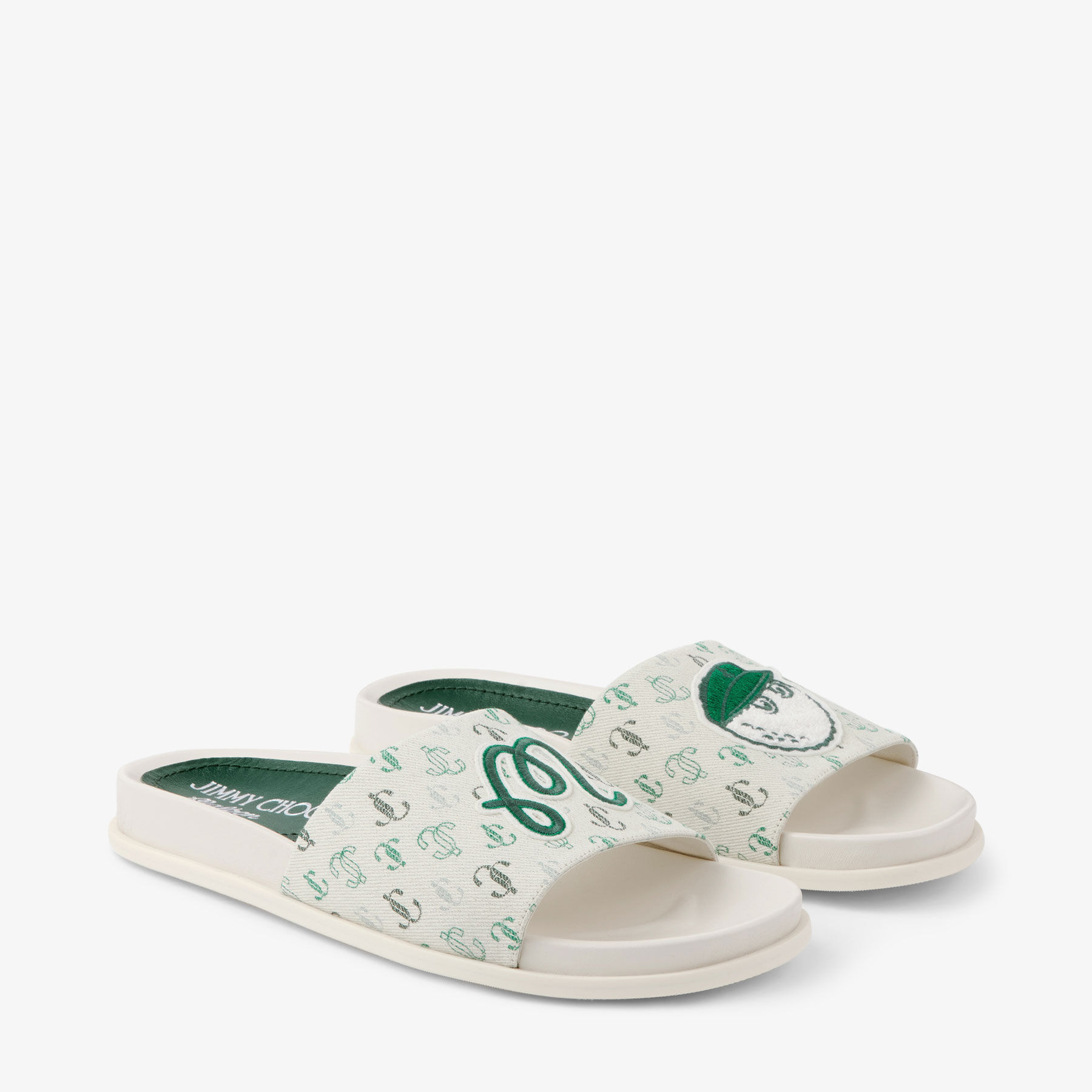 Jimmy Choo / Malbon 2.0 Slide F |Monogram Embroidered Jimmy Choo / Malbon 2.0 Slide F |Monogram Embroidered