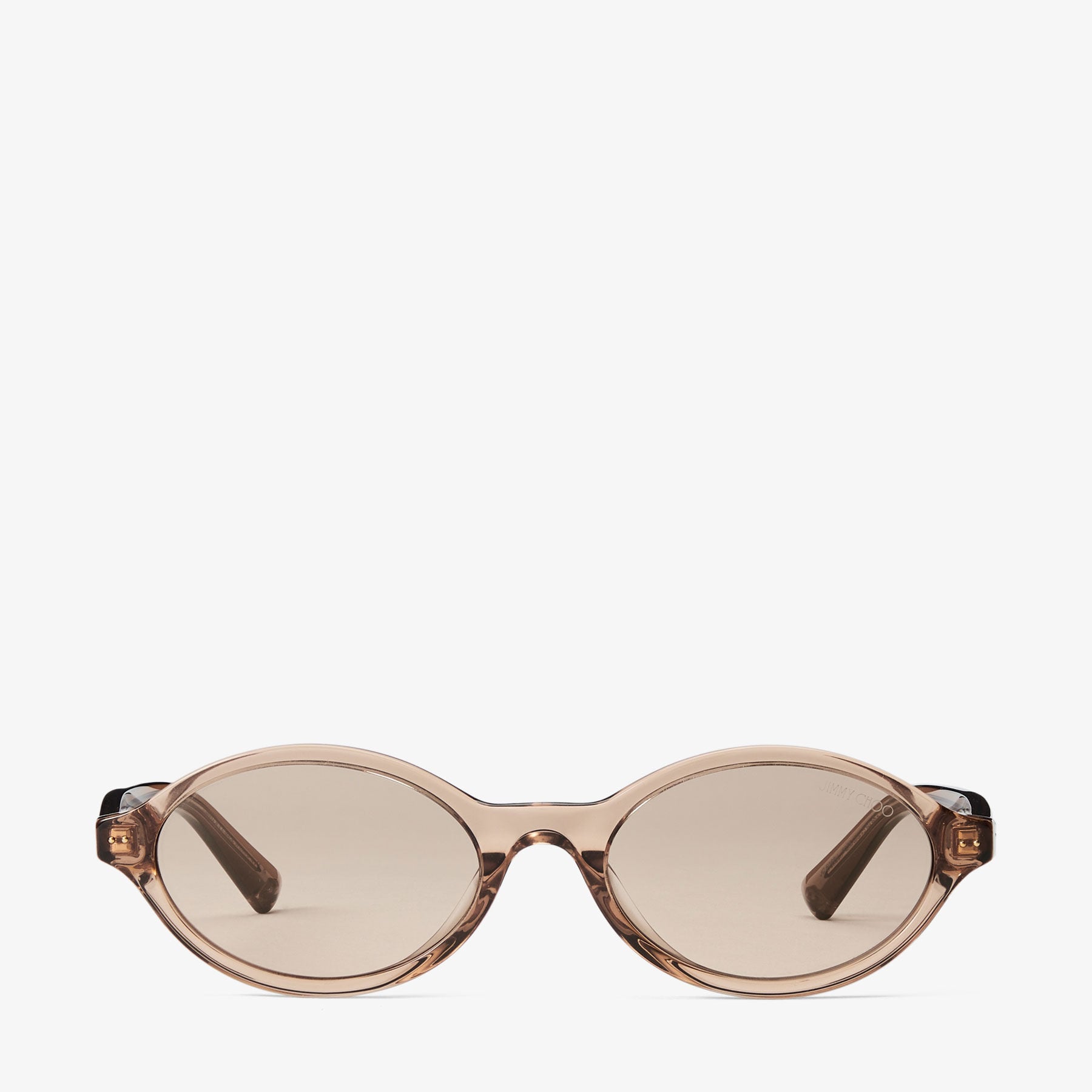 Marais | Transparent Tan and Light Brown Oval Acetate Sunglasses