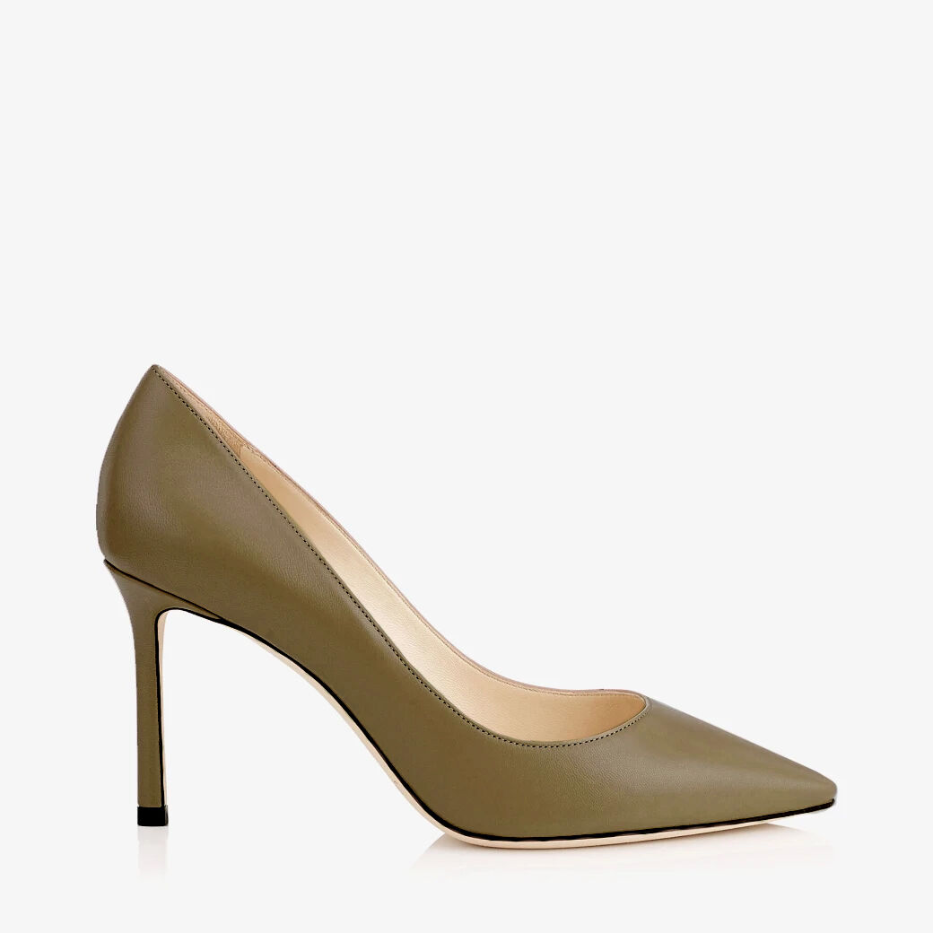 Romy 85 | Caper Green Patent Leather Pumps | JIMMY CHOO US