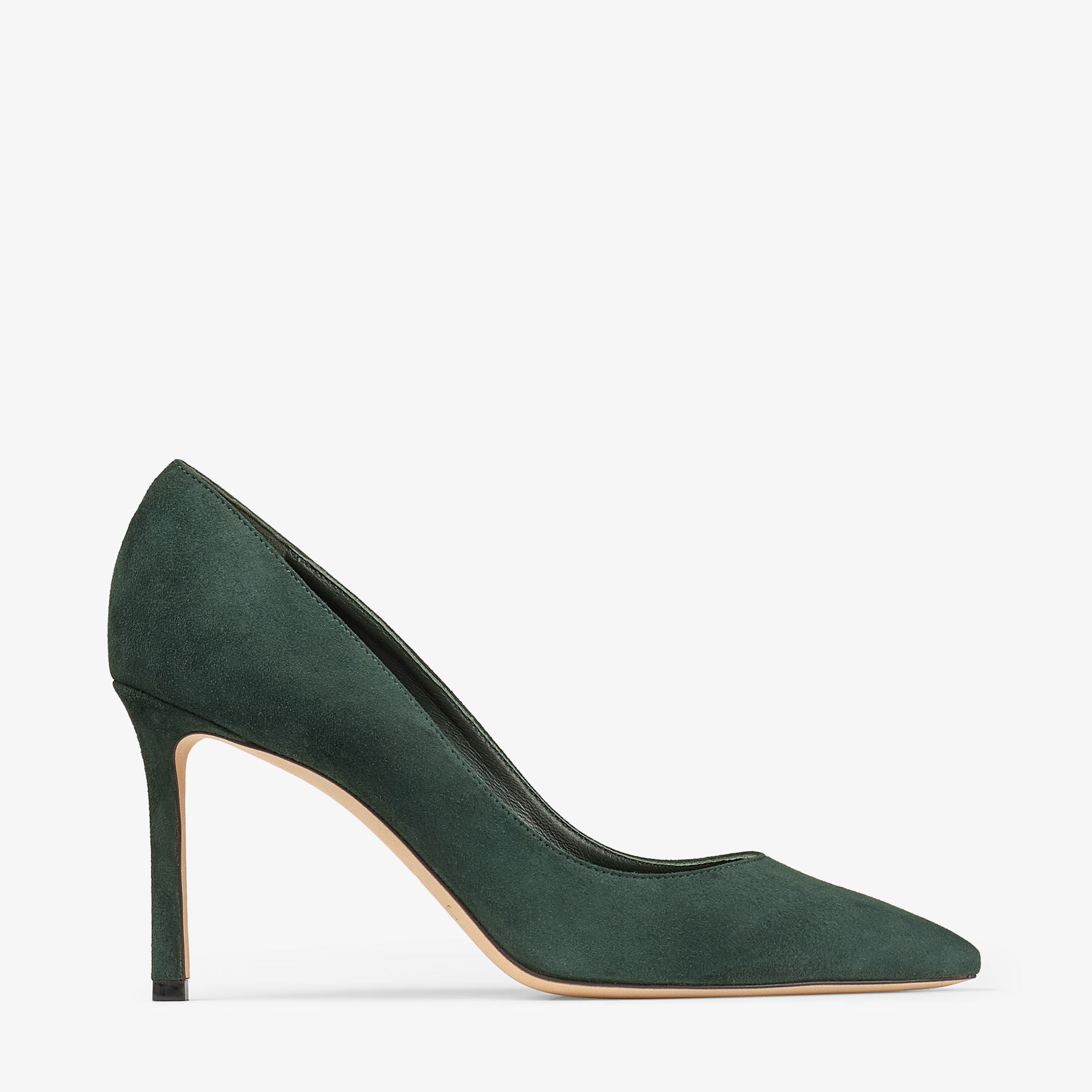 Romy 85 | British Green Tonal Suede Pumps | JIMMY CHOO