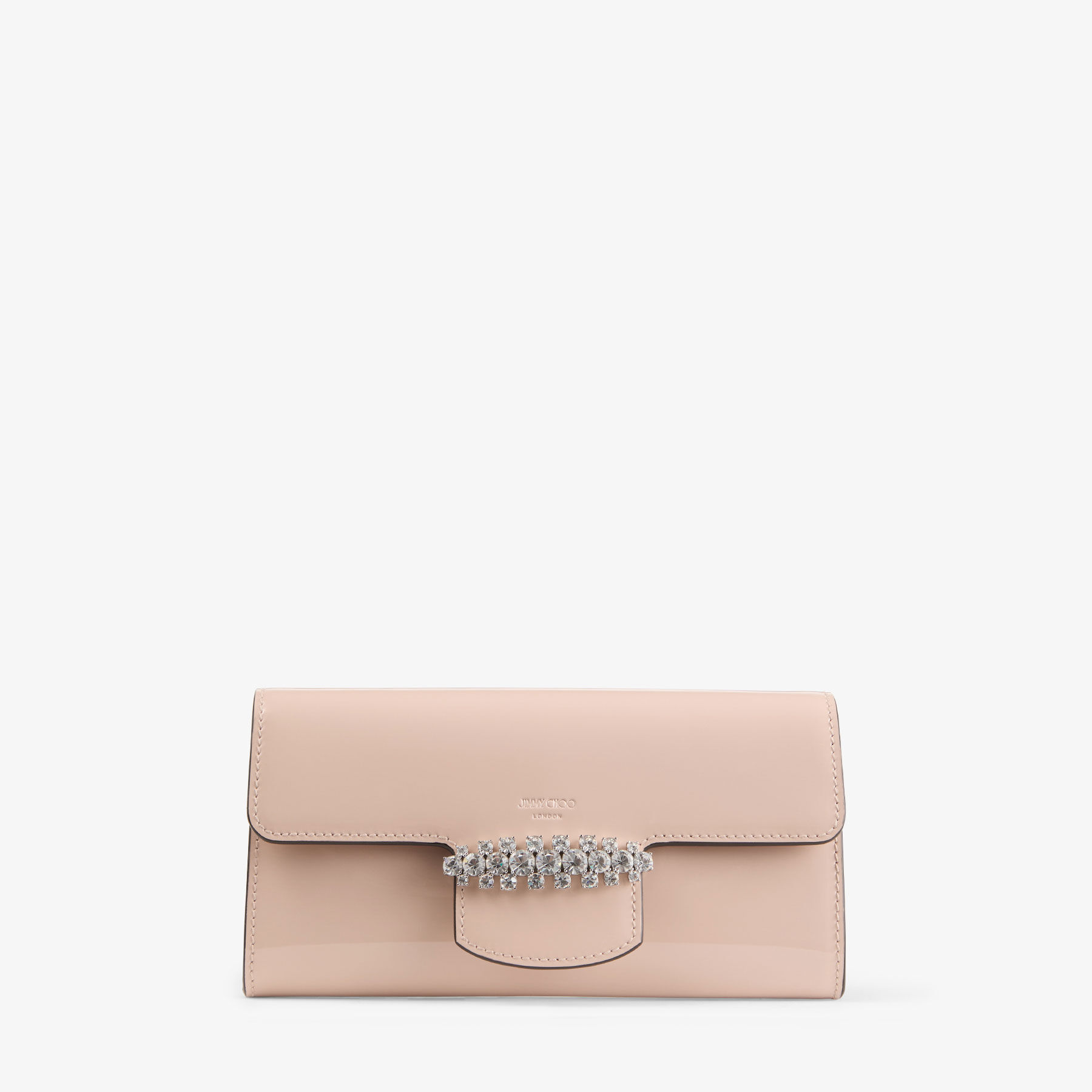 長財布 JIMMY CHIOO CHERI SOFT GRAINY CHAIN FLAP WALLET Chéri Wallet With Chain |Black Soft Grainy Leather Mini Bag