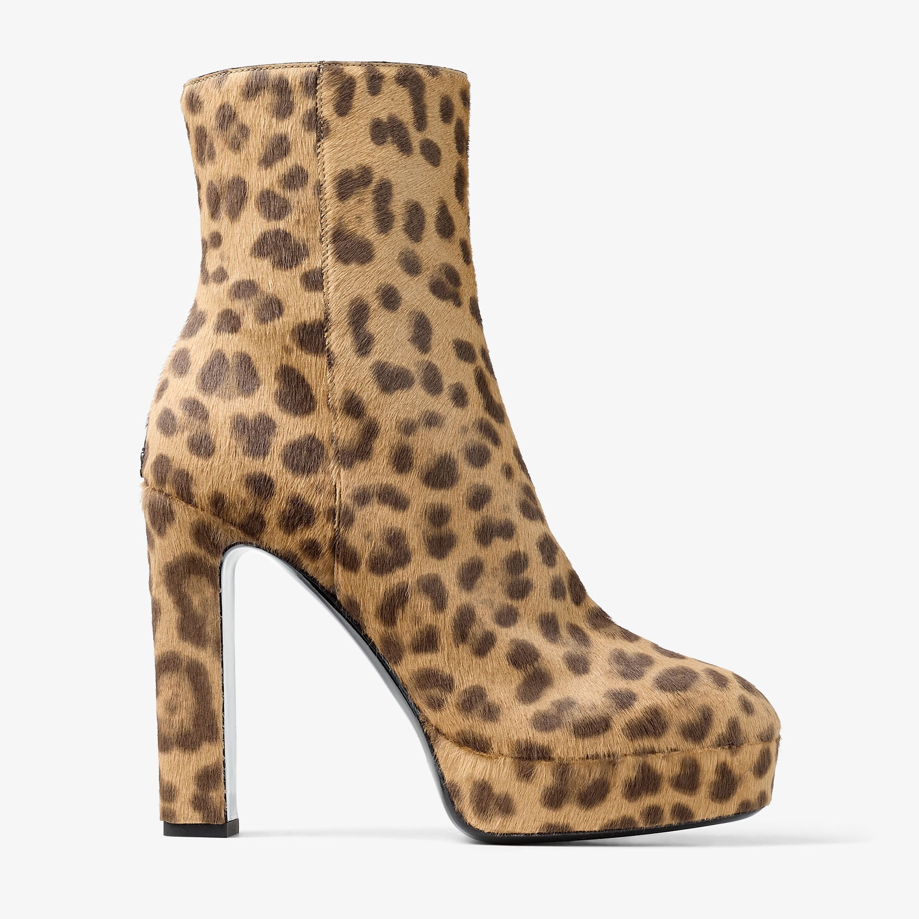 Marene Ankle Boot 120 | Natural Leopard Print Pony Ankle Boots