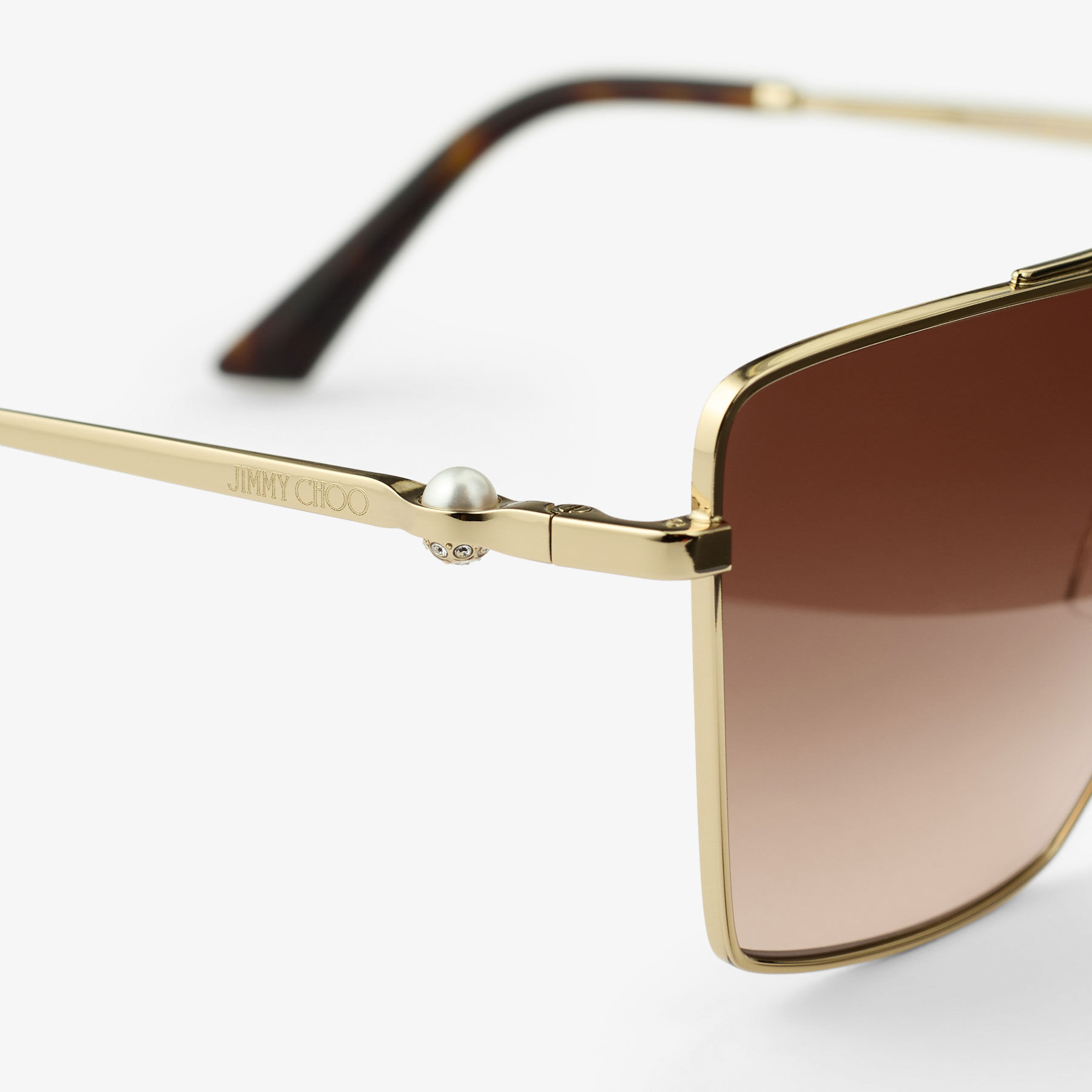 すぐ届く！JIMMY CHOO/Pale Gold スクエアフレーム・サングラス すぐ届く！JIMMY CHOO/Pale Gold スクエアフレーム・サングラス