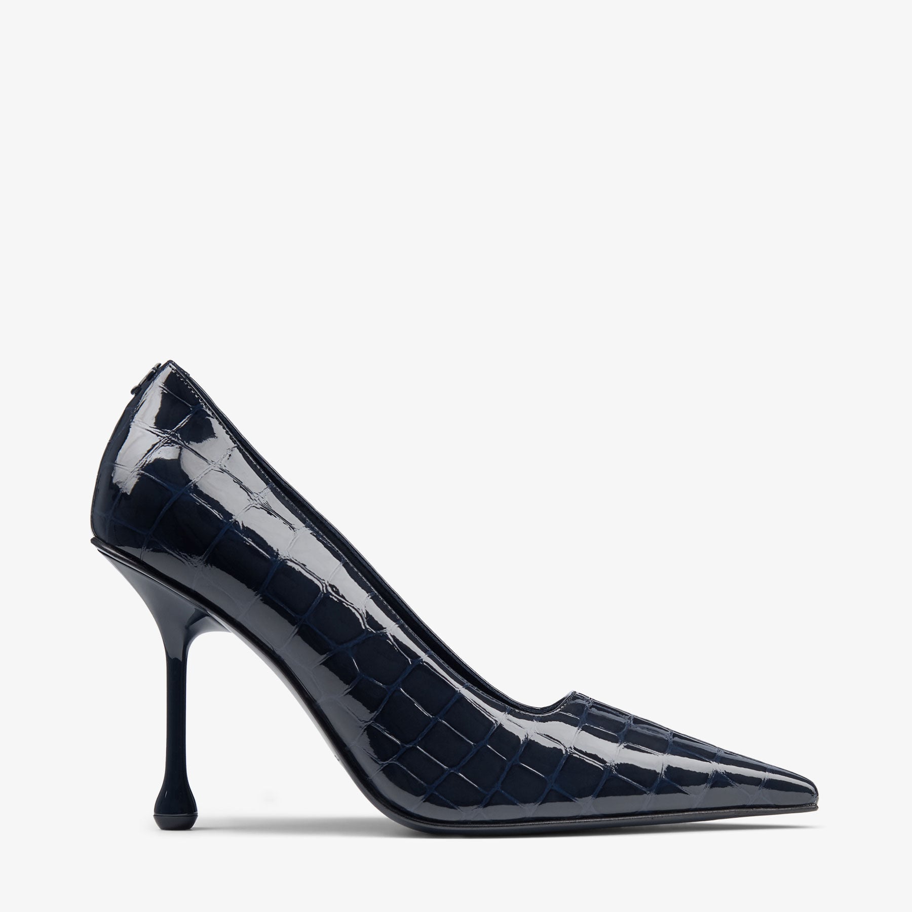 Chicchi　no3 Ixia 95 | Marine Shiny Croc Embossed Leather Pumps | JIMMY CHOO