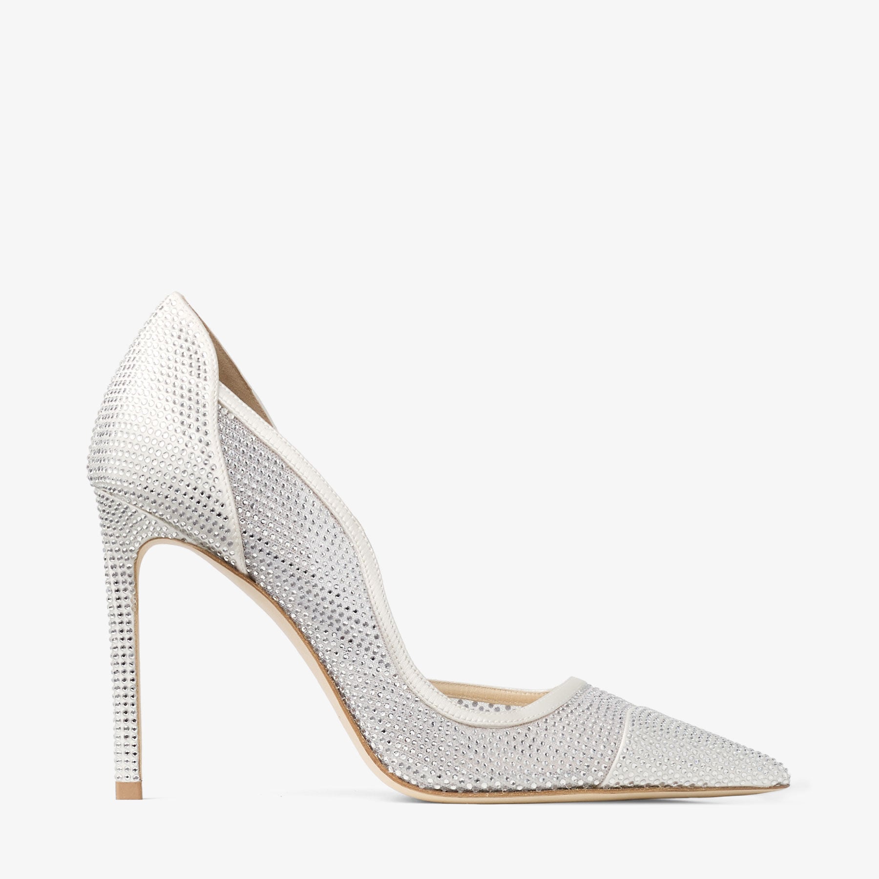 Brigitte 100 | Ivory Mesh Pumps with Crystal Embellishment | JIMMY