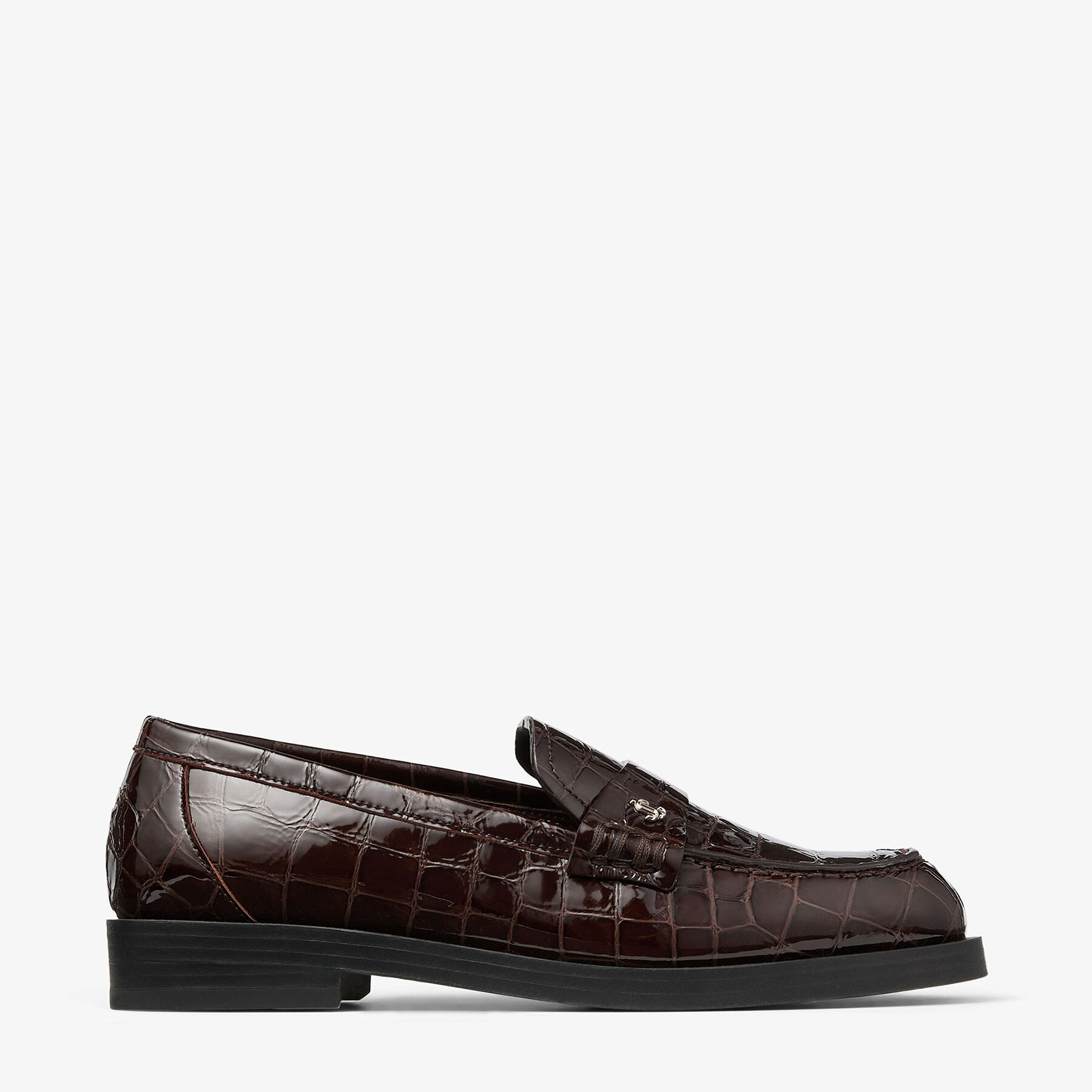 Ivy Loafer | Sambuco Shiny Croc Embossed Leather Loafers | JIMMY CHOO