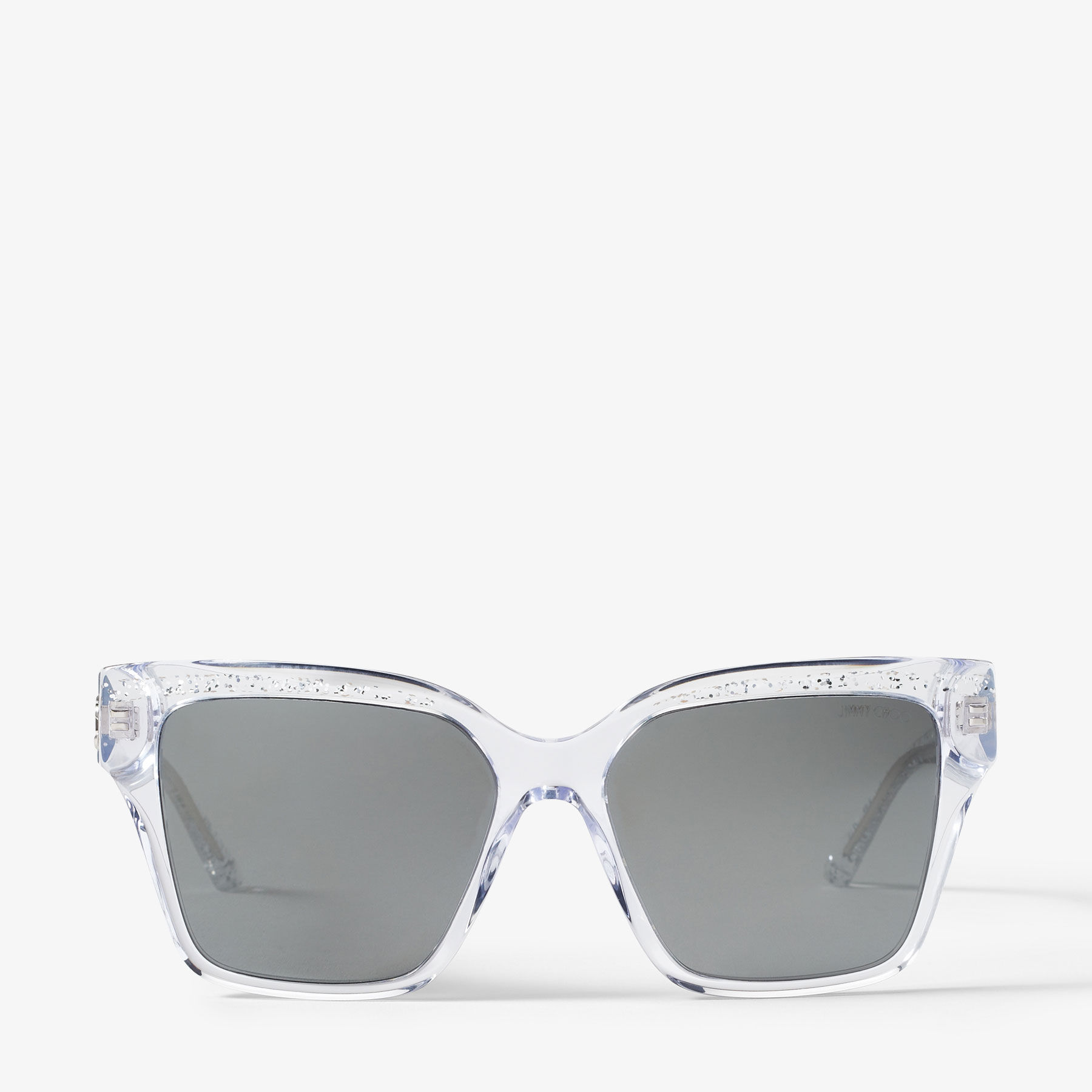 Giava | Crystal Glitter Square Sunglasses | JIMMY CHOO