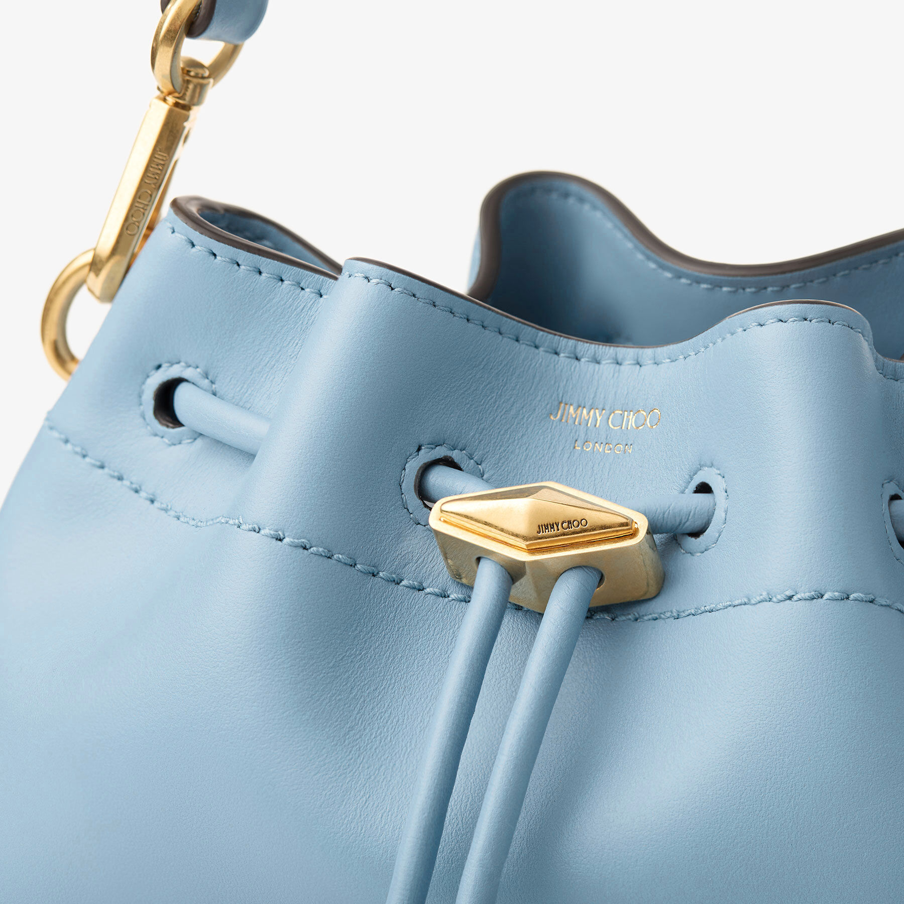 Cinch S | Dusty Blue Leather Bag | JIMMY CHOO CA Cinch S | Dusty Blue Leather Bag | JIMMY CHOO CA