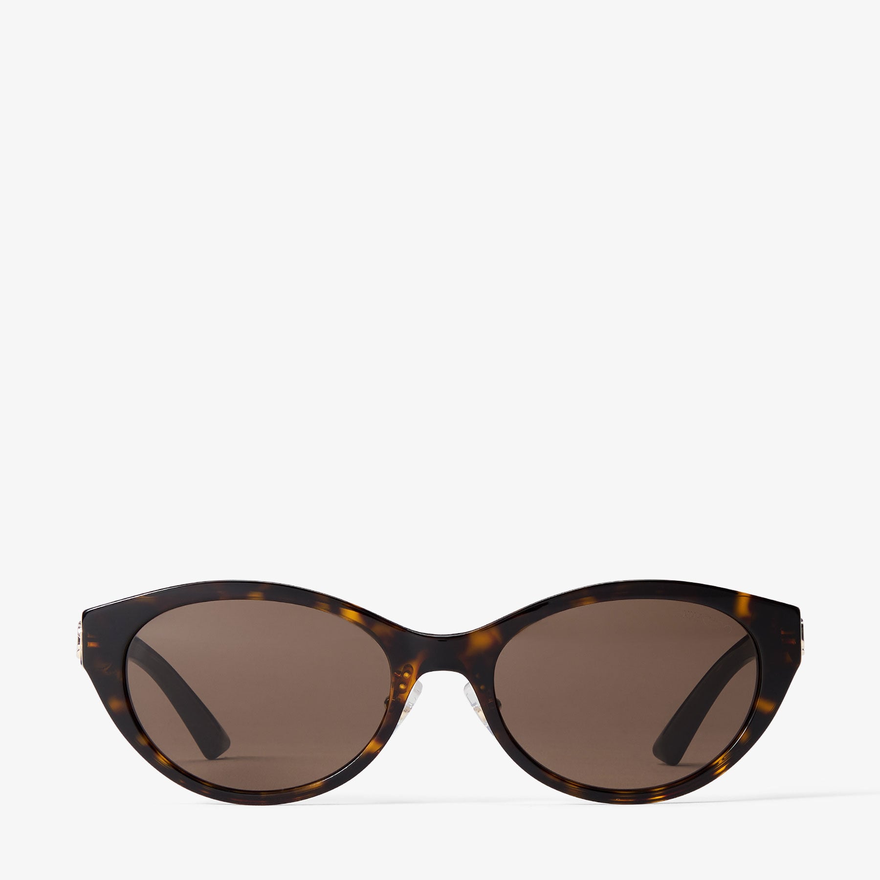 Benna | Havana and Dark Brown Acetate Oval Sunglasses | JIMMY CHOO